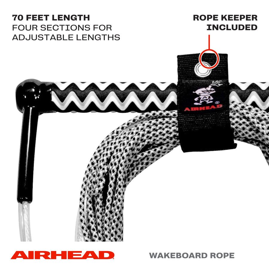 Spectra Fusion Airhead Wakeboard Rope, 4 Sections, 70-Feet