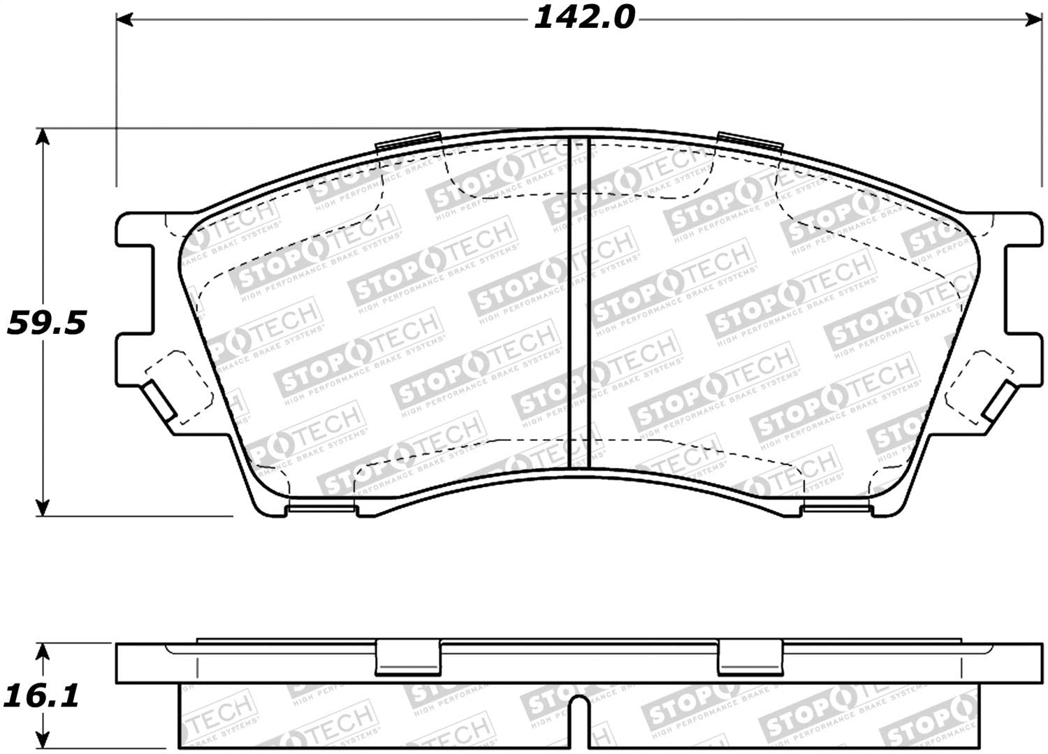 Front StopTech 308.06430 Brake Pads with Shims and Hardware Street