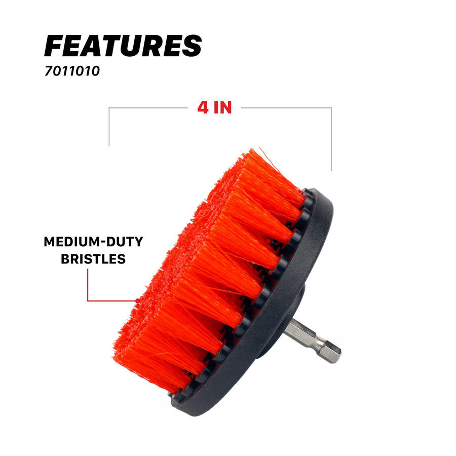 Maxshine Medium-Duty Universal M8 Drill Brush for Upholstery & Carpet (4”) | Scrubber Attachment for Car Detailing, Leather, Fabric & Home Cleaning | Deep-Clean Tool Removes Stains, Grime & Spots
