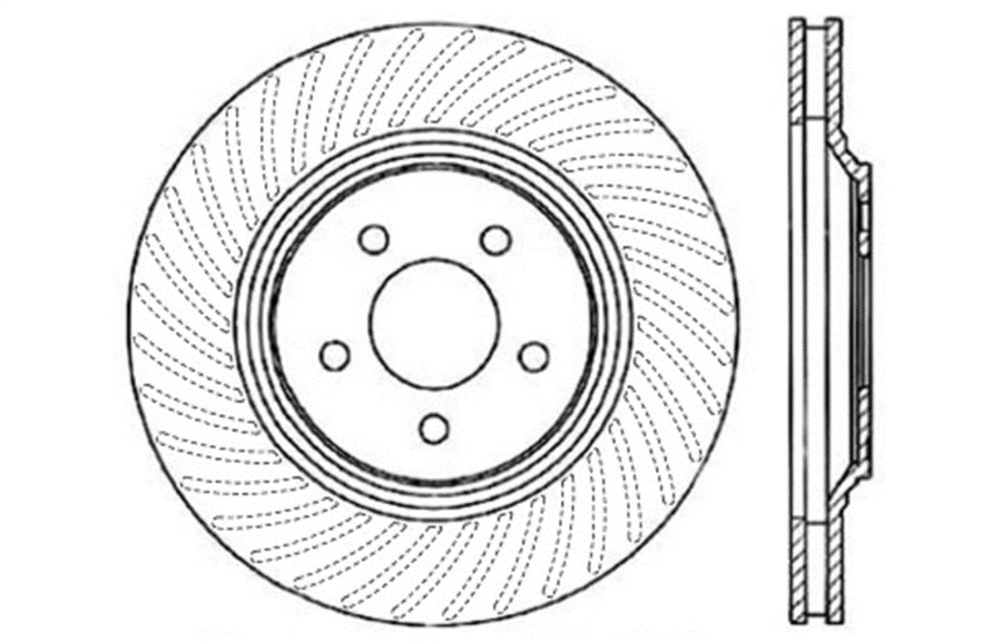 Sport Drilled/Slotted Brake Rotor StopTech 127.61044L (Front Left), 1 Pack