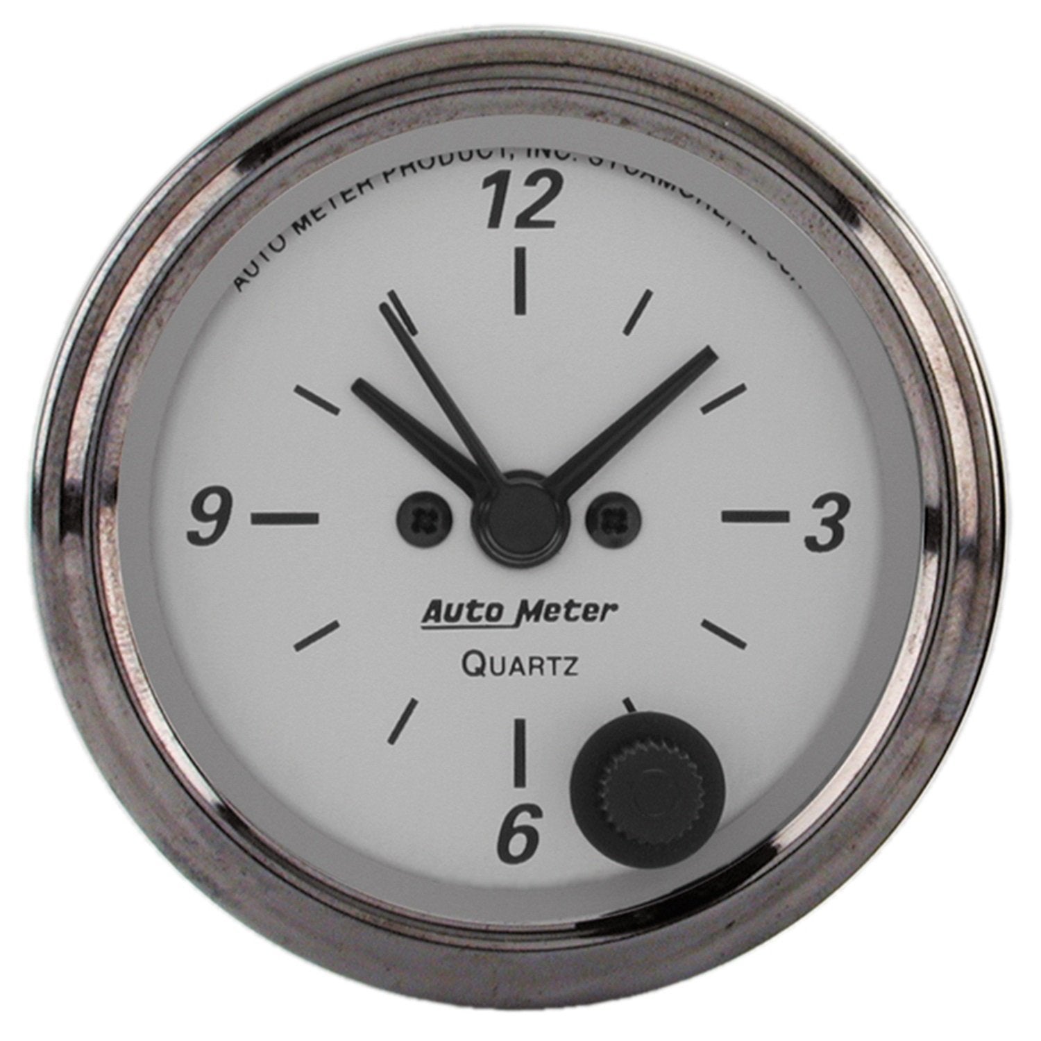 AUTO METER 1986 Clock American Platinum,2.3125 in.