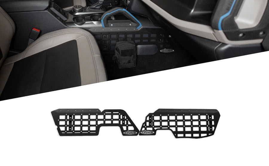 Molle Panels Center Console for The 2021-2024 Ford Bronco & 2022-2024 Ford Bronco Raptor | Digital Device Mounts | PEM Nuts for 10-24 Accessory Bolts | Made in America | Addictive Desert Designs