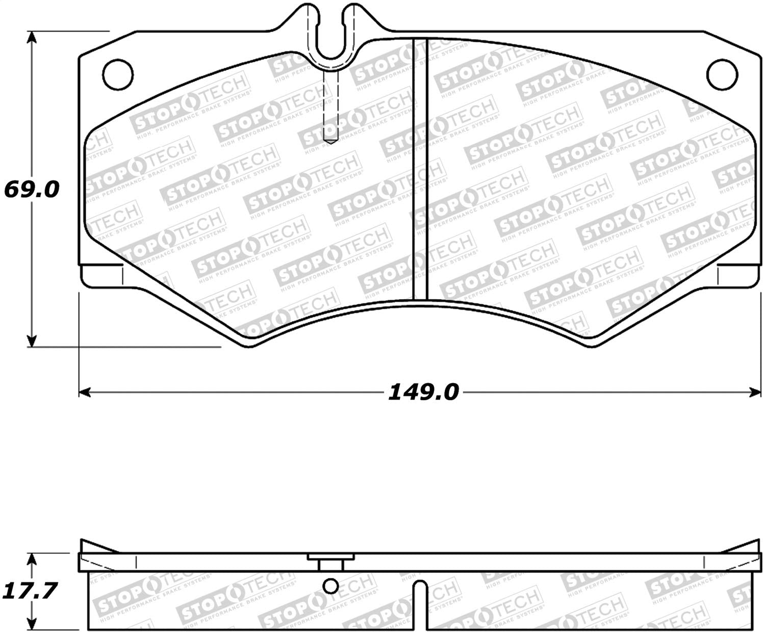 Front StopTech 308.09270 Brake Pads with Shims Street