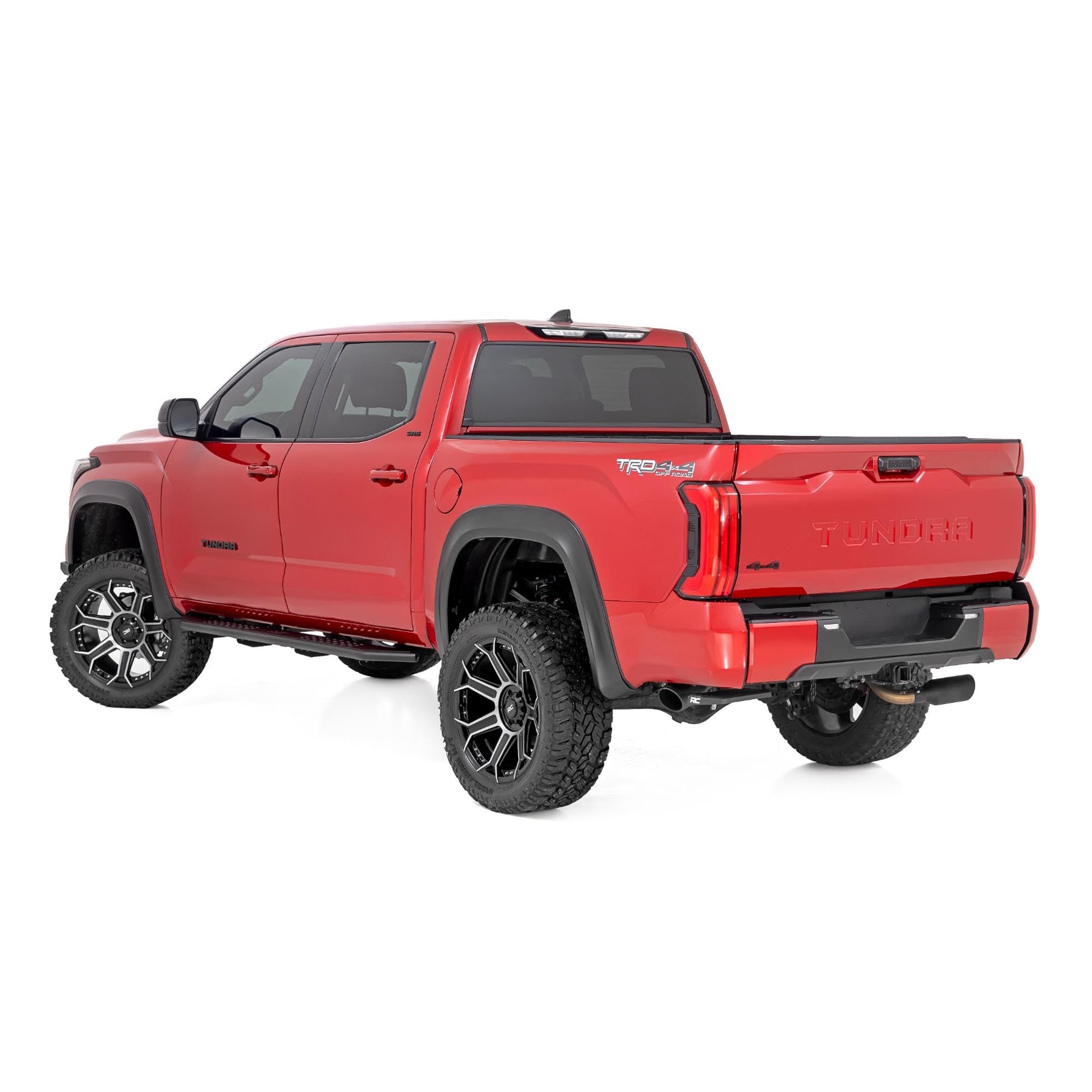 Rough Country Running Boards OV2 for Toyota Tundra (2022-2025) Crew Cab - Contoured Side Step Bars, Easy Bolt-On Install