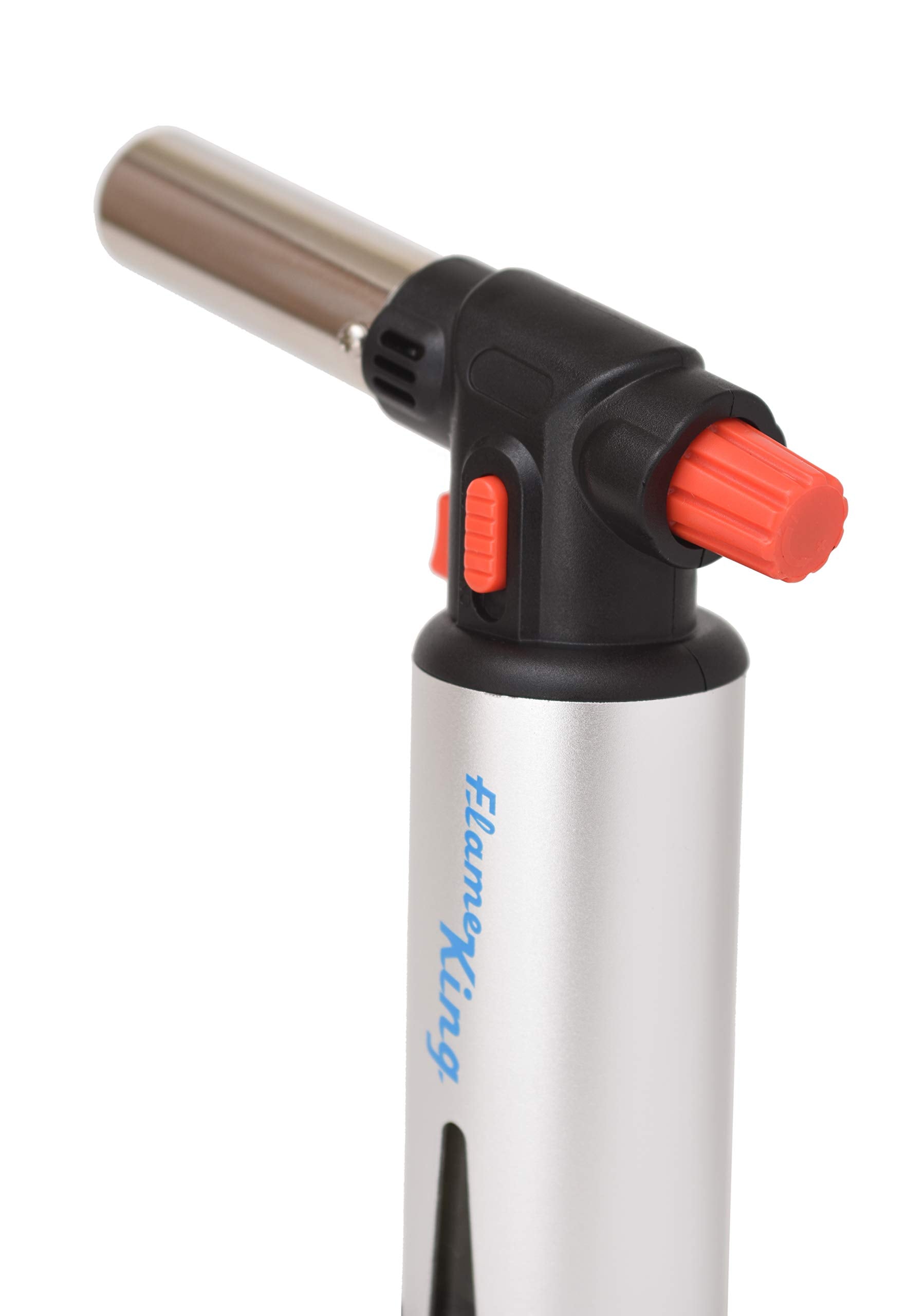 Flame King Kitchen Torch Refillable Culinary Butane with Igniter and Safety Lock, Multi-Use, Stainless Steel