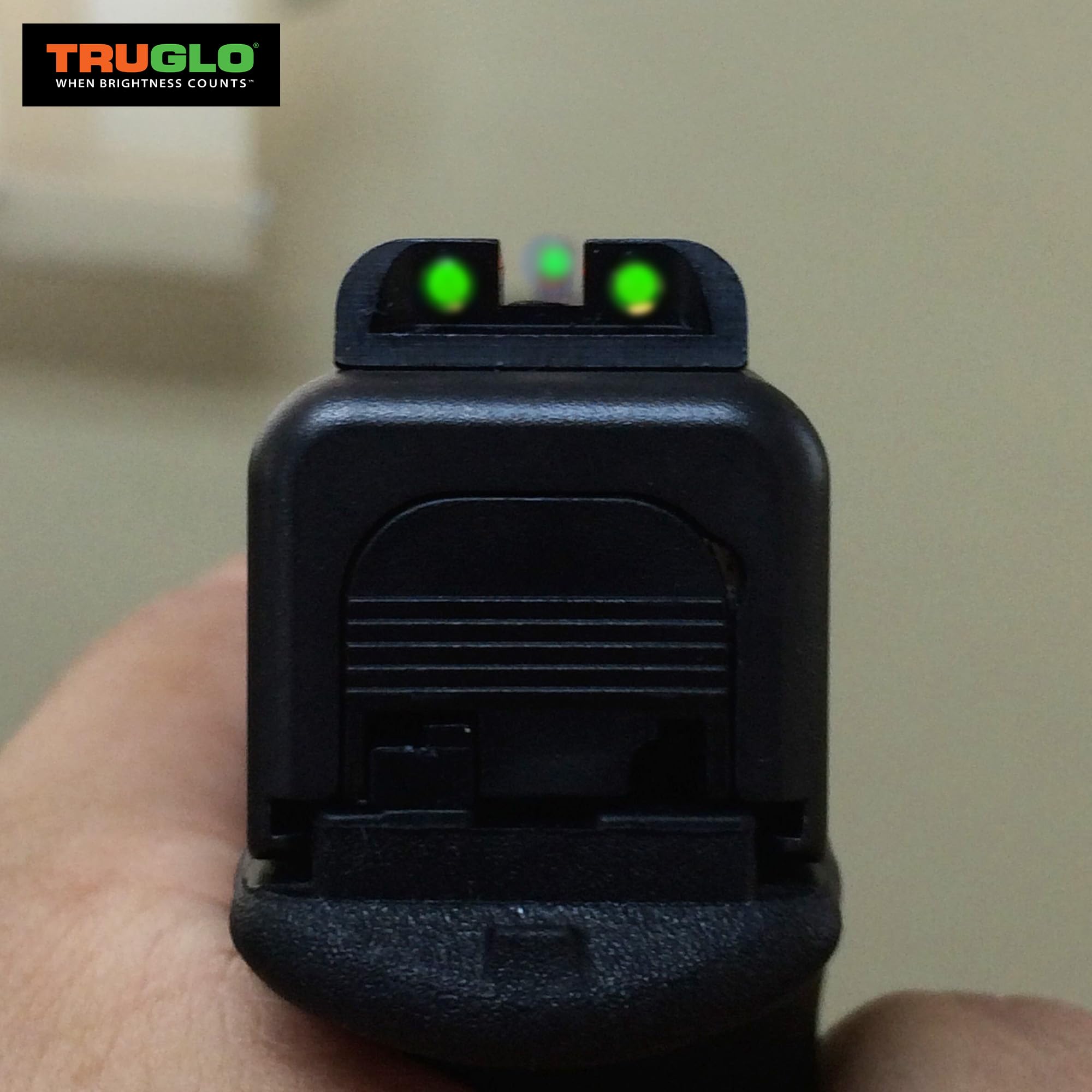 TruGlo Compact Pro Tritium Brite-Site Night Sight High Set Hunting, Tactical, Military Handgun Sight Compatible with Glock 20, 21, 29, 30, 31, and 32