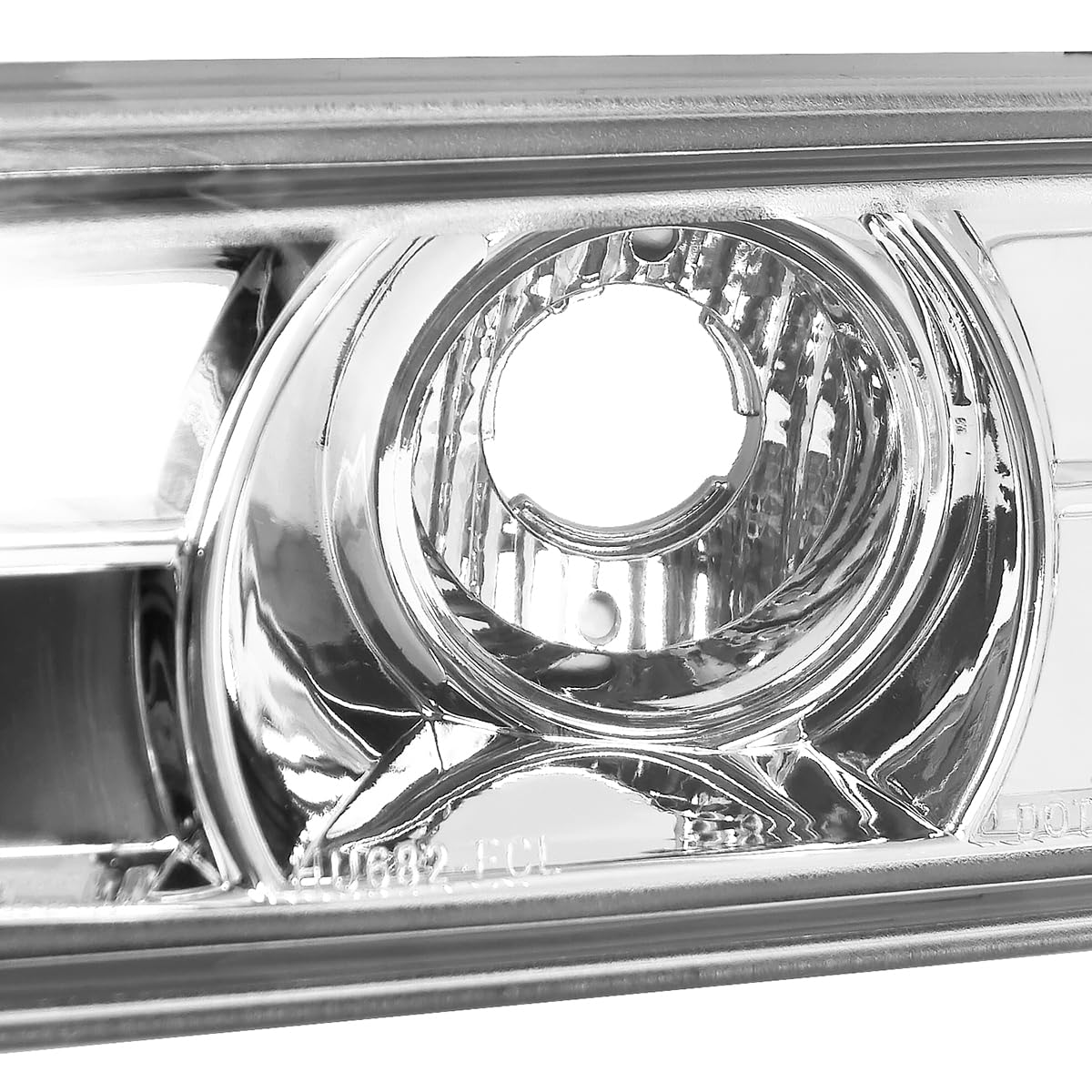 Chrome Housing SPEC-D TUNING Clear Lens LED Halo Projector Headlights + Bumper Lights Compatible with 2004-2012 Chevy Colorado, 2004-2012 GMC Canyon, Left + Right Pair Headlamps Assembly