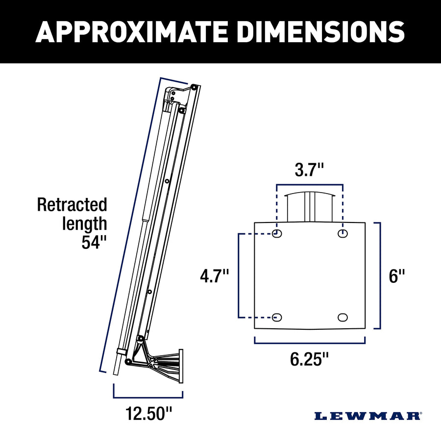 Lewmar Shallow Water Axis Anchor for use in up to 7' of Water, 12V Electrically Powered, Remote Controlled Deployment, Four Bar Articulating Arm, for Powerboats up to 26', White - 22108804