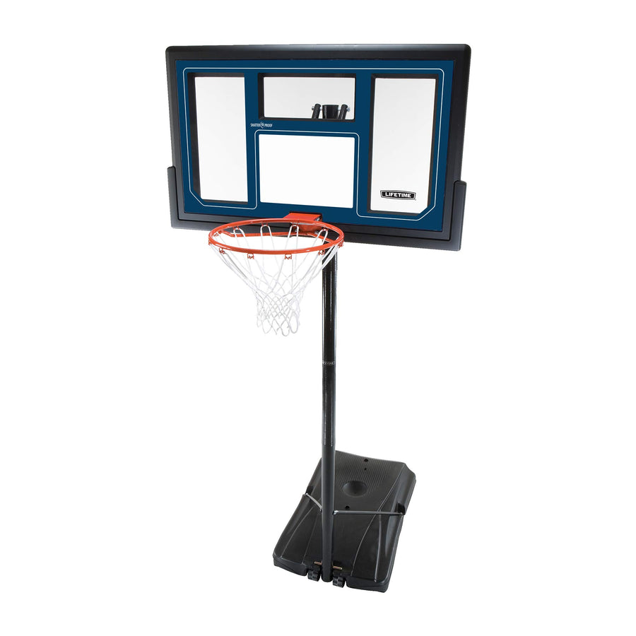 50 Inch Lifetime Portable Basketball Hoop, Shatterproof Backboard, Blue/Black