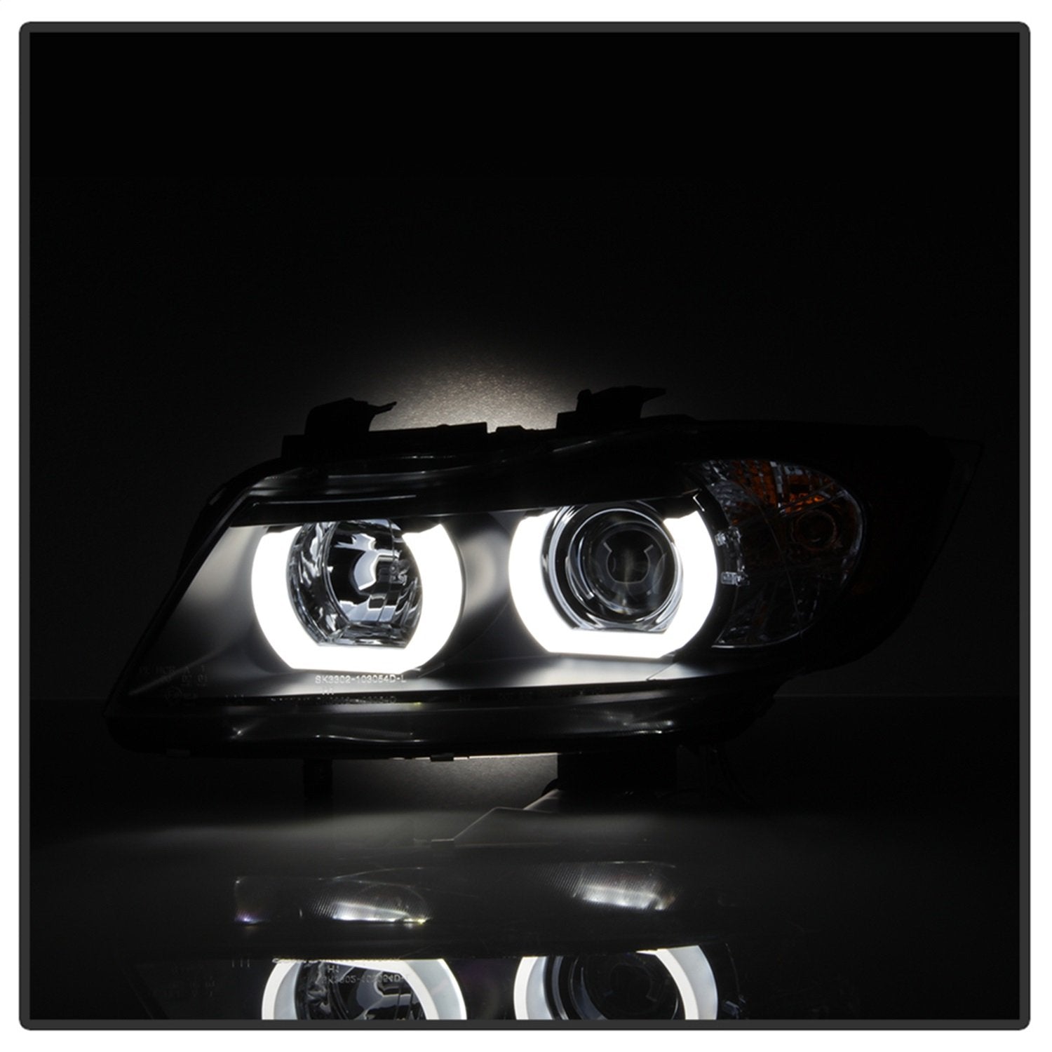 BMW E90 3-Series 06-08 4DR Spyder 5083432 Projector Headlights - Halogen Model Only (Not Compatible with Xenon/HID Model) - LBDRL - Black