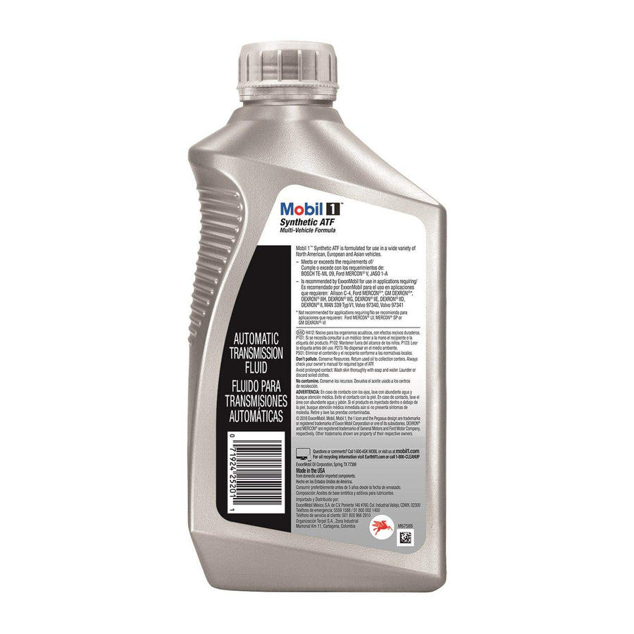 1 Quart Mobil 1 Synthetic Automatic Transmission Fluid