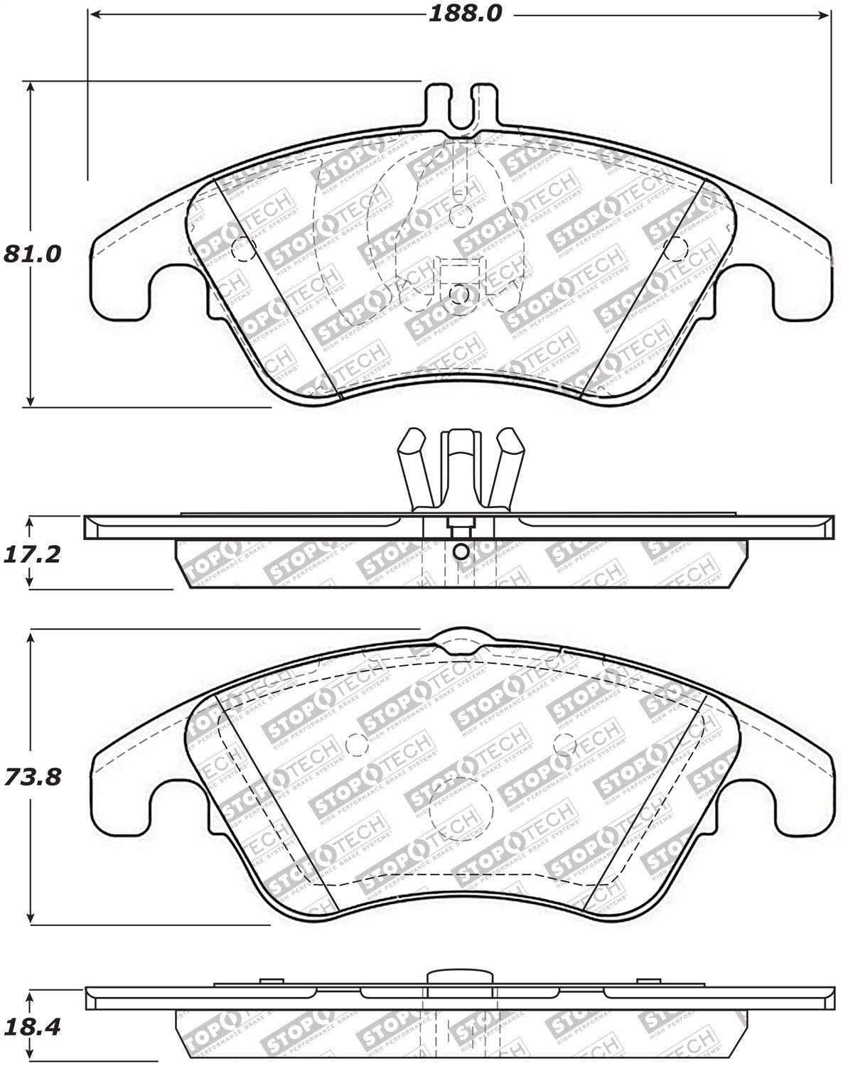 Brake Pads StopTech 305.13420 with Hardware Street Select