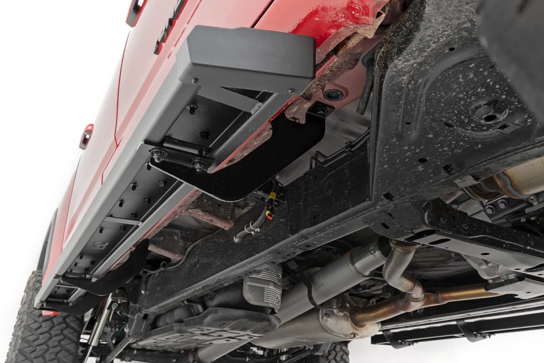 Rough Country Running Boards BA2 for Toyota Tundra CrewMax (2022-2025) - 5" Wide Steel Step Bars, Non-Slip Grip Foot Rails, No-Drill Install, Truck Side Steps