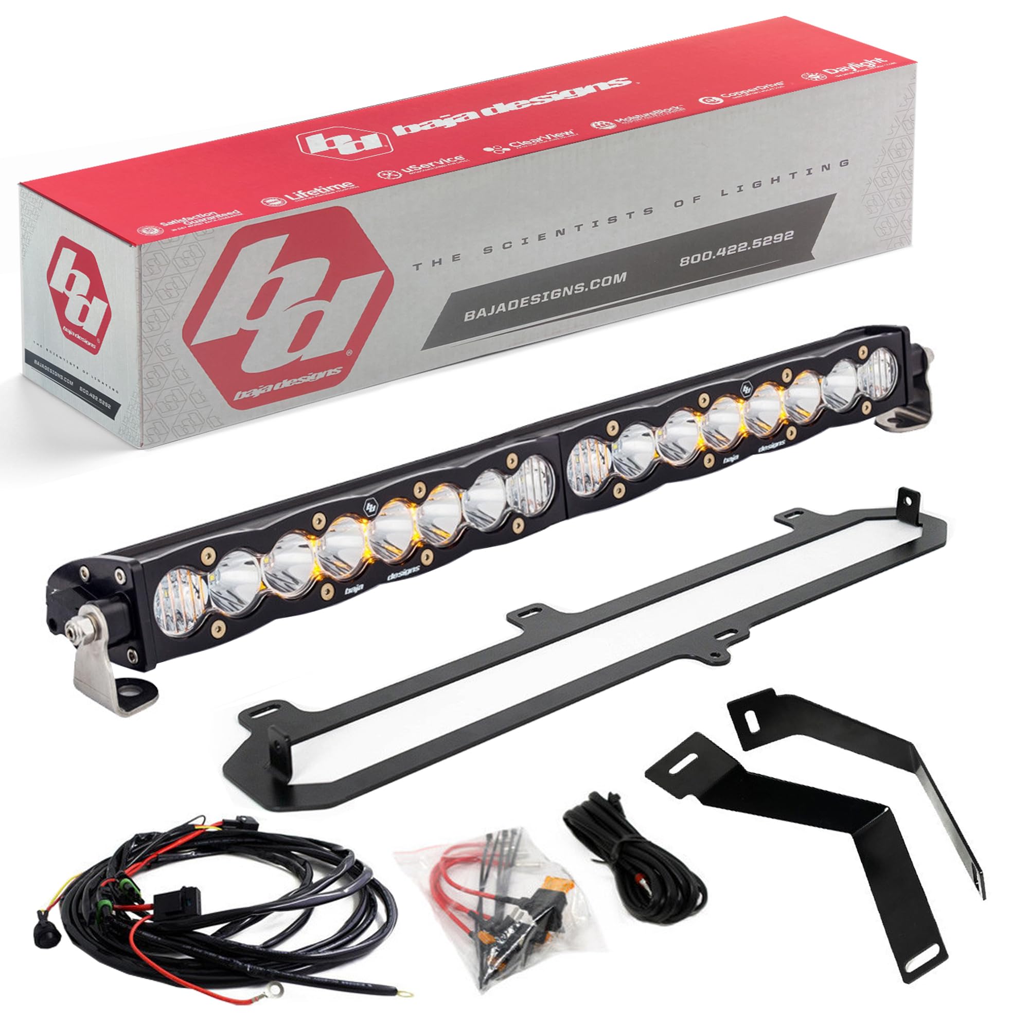 Baja Designs 20-inch S8 LED Grille Light Kit for Toyota Tundra Truck TRD Grille (Driving Combo; Clear)