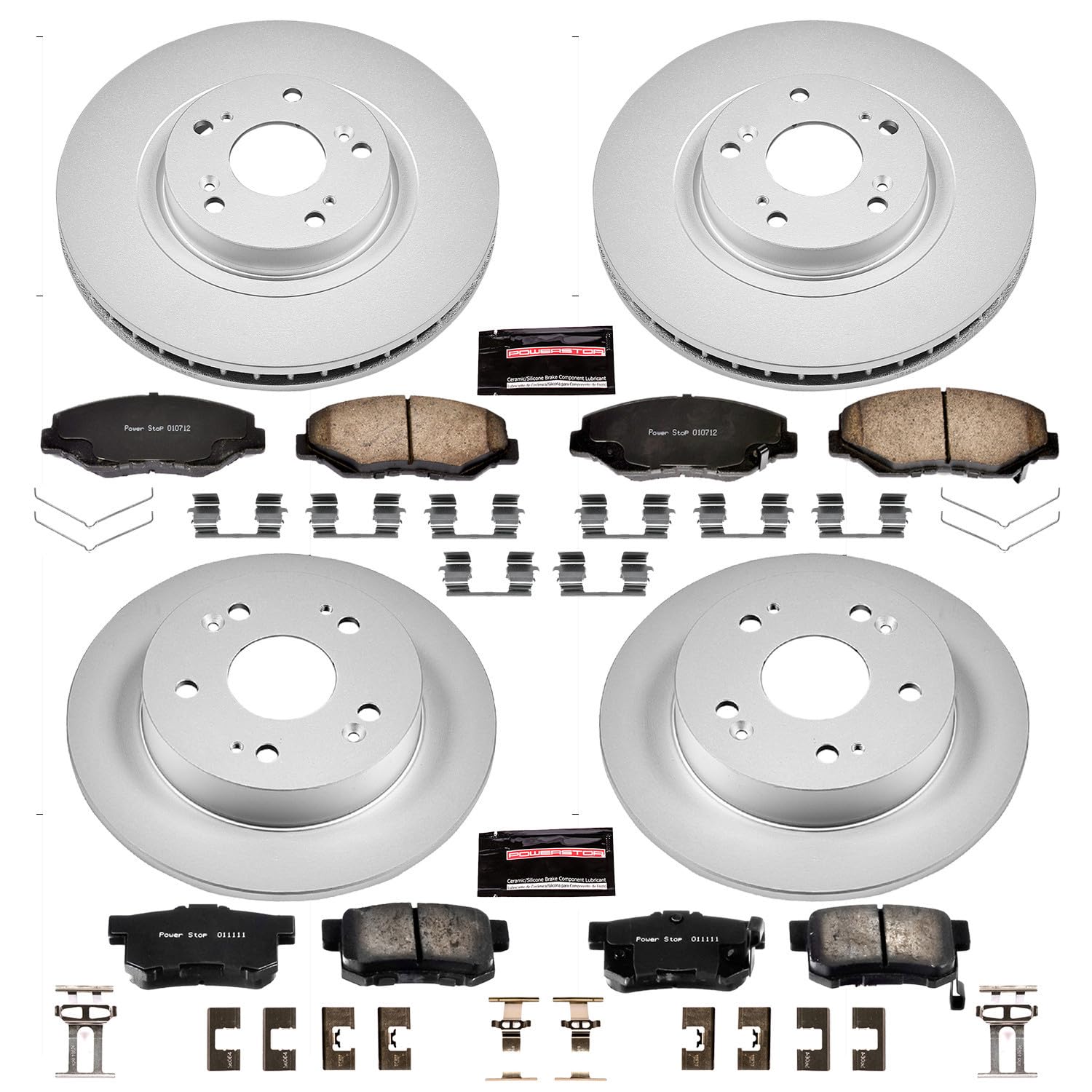 Power Stop Front and Rear CRK6327 Z17 Evolution Geomet Coated Brake Kit For Acura ILX 2013-2015, Honda Civic 2012-2015 [Model Specific]