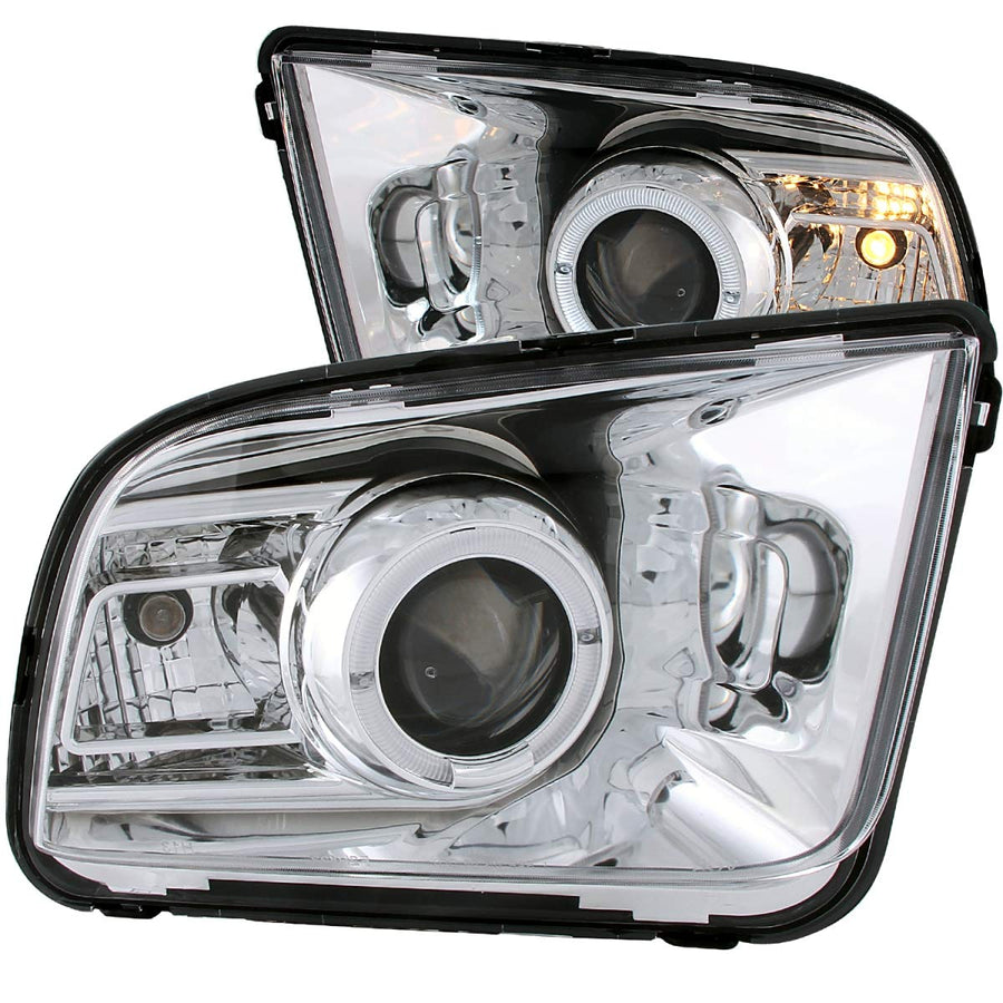 Chrome Clear AnzoUSA Projector Halo Headlight for Ford Mustang - (Sold in Pairs)