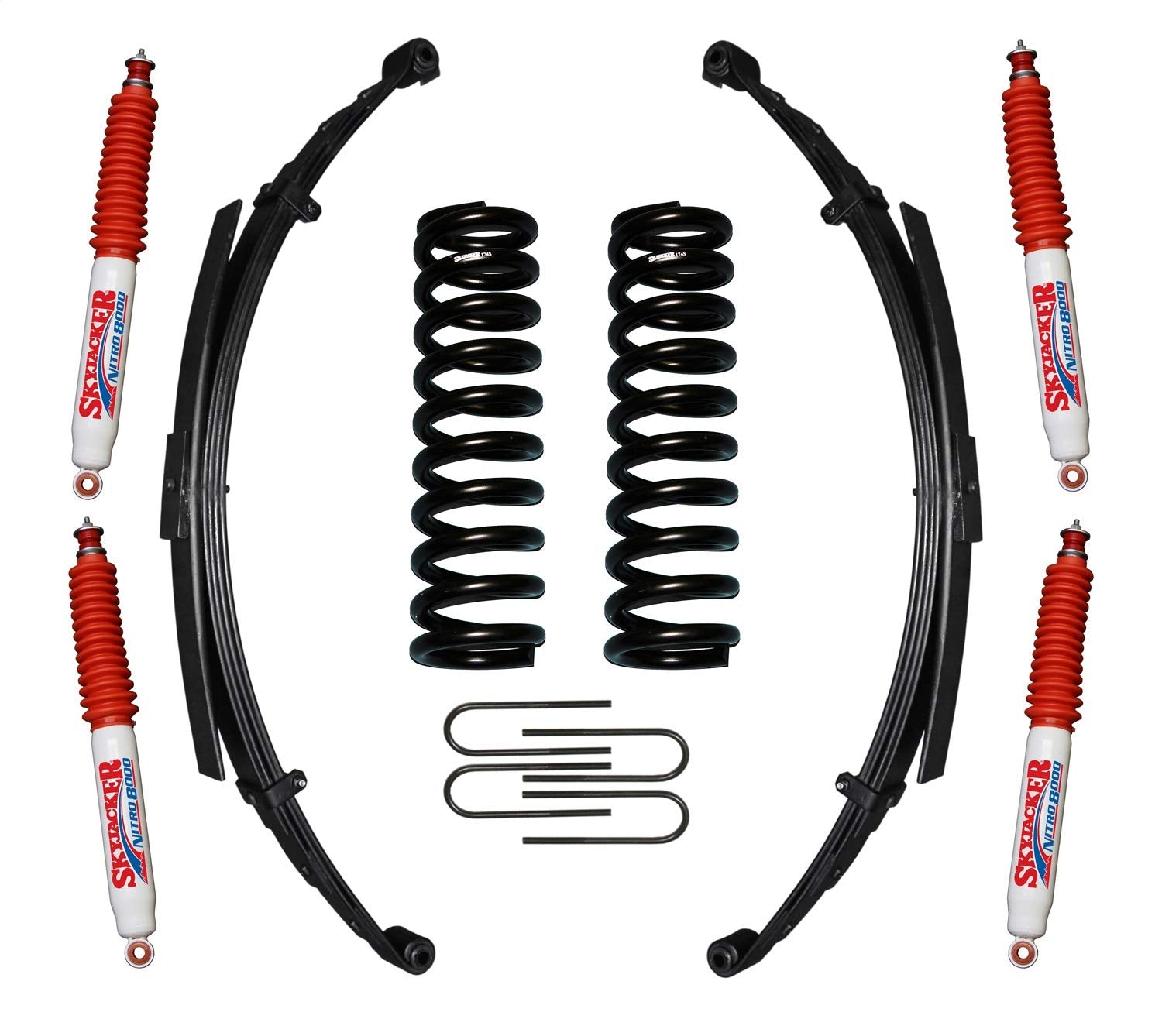Skyjacker Suspension Lift Kit 174PKS-N w/Shock Nitro Shocks 4 in. Lift Incl. Front/Rear Springs Rear U Bolt Kit