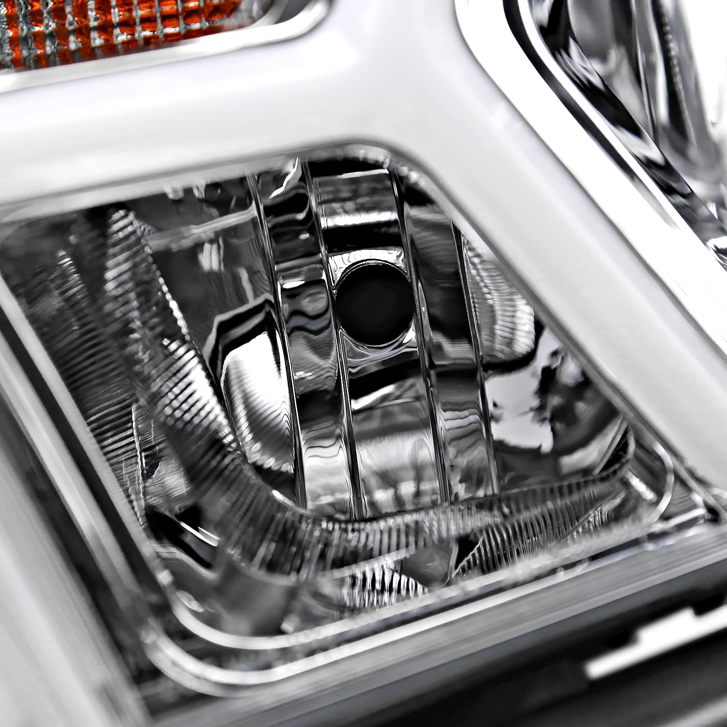 Chrome LED Tube Headlights SPEC-D TUNING Compatible with 2019-2024 Dodge Ram 1500, Left + Right Pair Headlamps Assembly