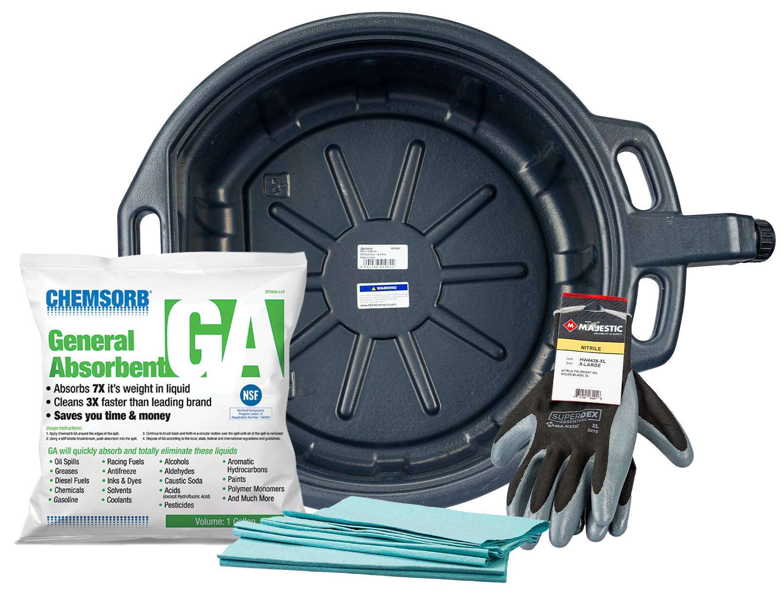 41960MFK Groz No Mess Oil Change Kit with 4-1/4 Gallon Drain Pan