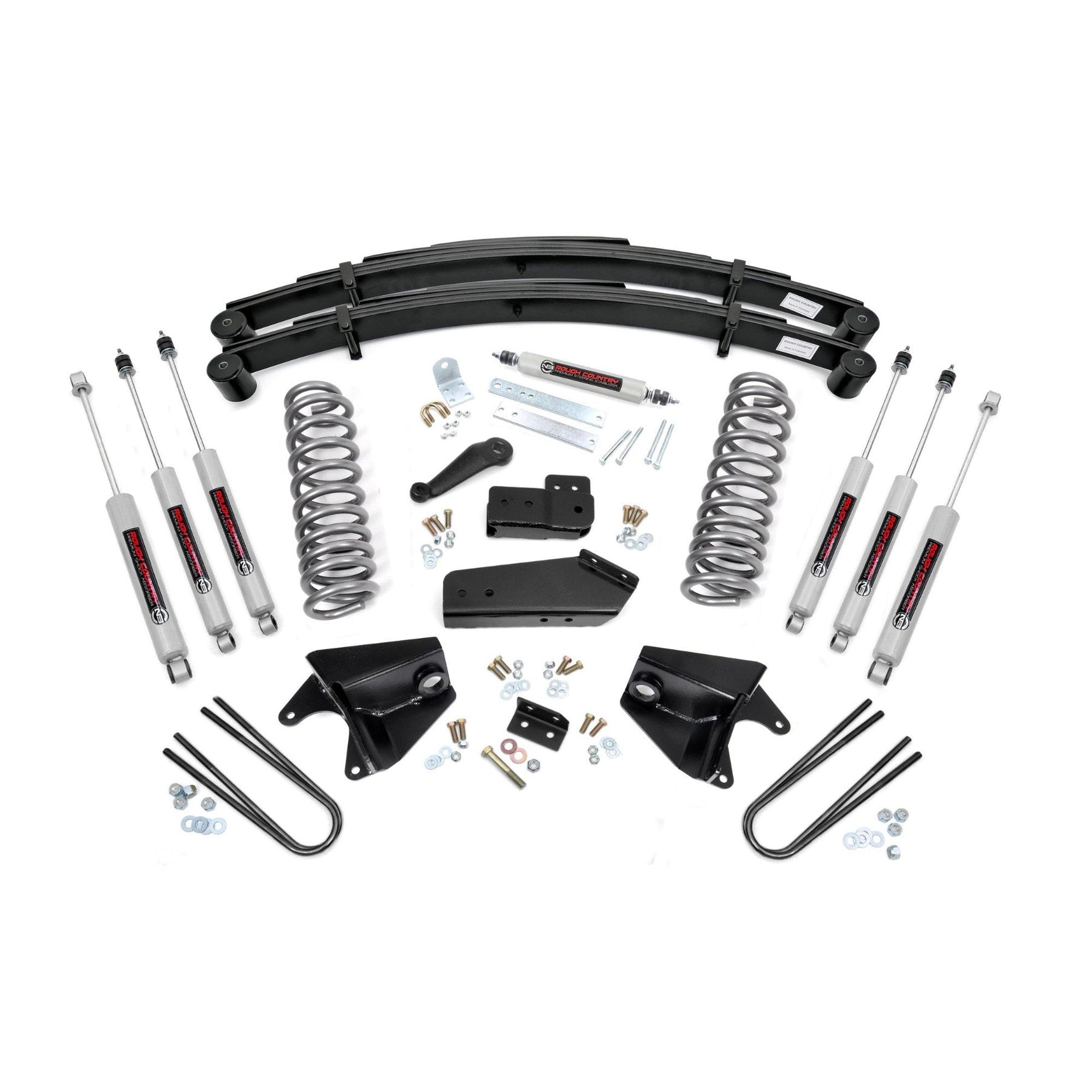 4" Rough Country Lift Kit for 1980-1996 Ford Bronco 4WD | Quad Shocks - 520B33