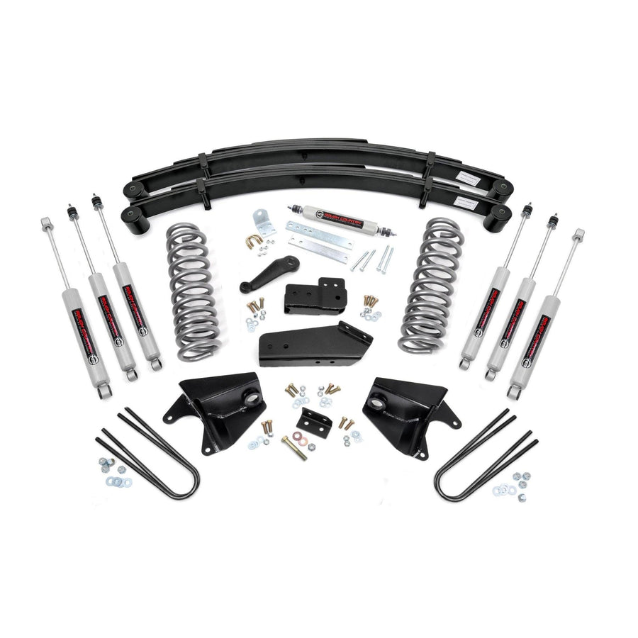 4" Rough Country Suspension Lift Kit for 80-96 Ford F-150 | Quad Shocks - 52033