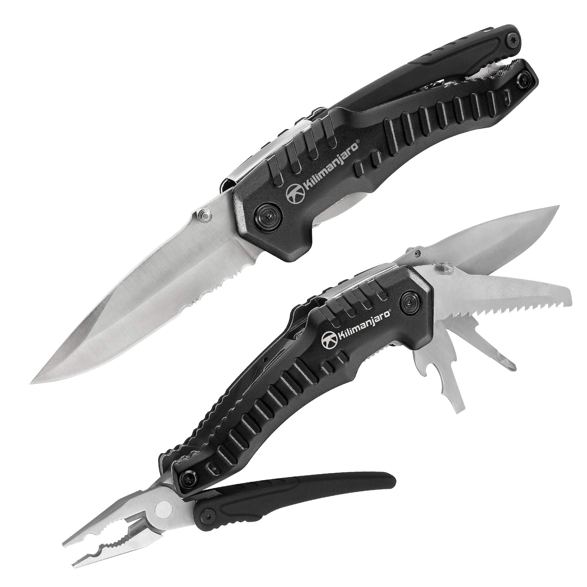 Magnus Multifunction Kilimanjaro Multi-Tool, Full-Size Pliers, Blade Cuts Wood, Hose, Rope, Screwdriver, Wire Cutter, 8-1/2 Inches - 910056, Black