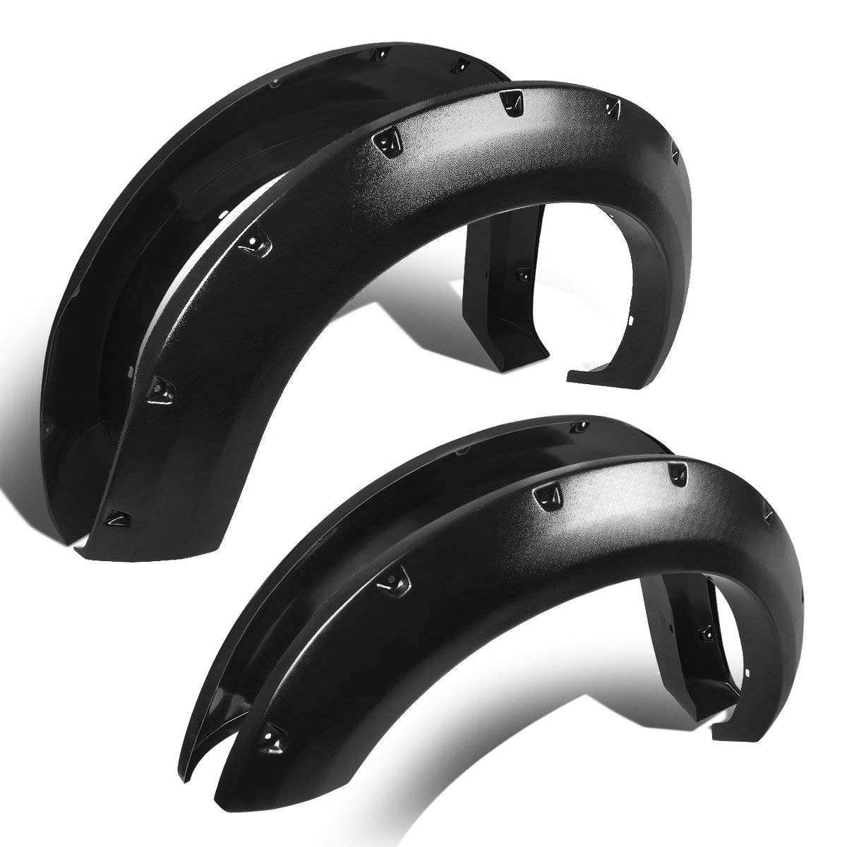 Textured Black Horse FENDER FLARES Black Compatible with 2014-2015 GMC Sierra 1500-FF-GMSIET