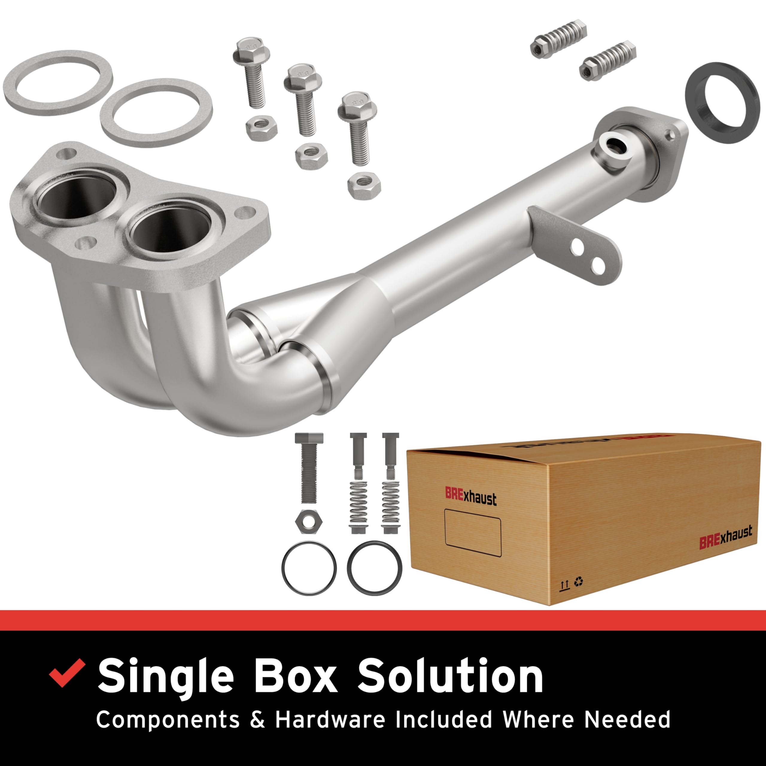 Replacement BRExhaust Front Pipe Kit 107-0015: Direct-Fit, Compatible with 96-00 Civic, EL 1.6L