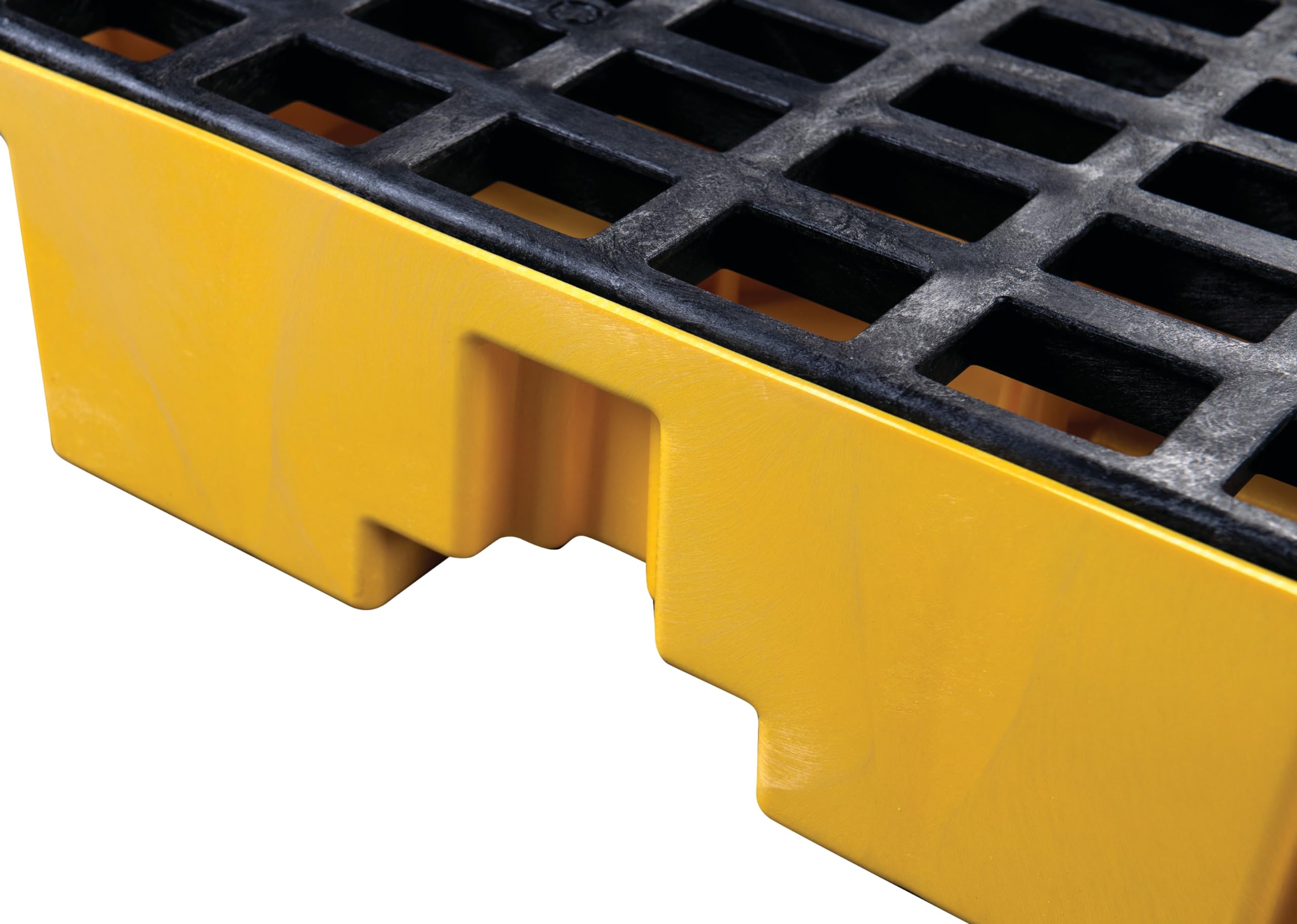 4 Eagle Drum Spill Containment Pallet with Forklift Pockets, 51.5"x51.5"x8", 66 Gallon Sump, 8,000 lbs. Load Capacity Secondary Containment Pallet, Made in USA, Yellow, 1645ND