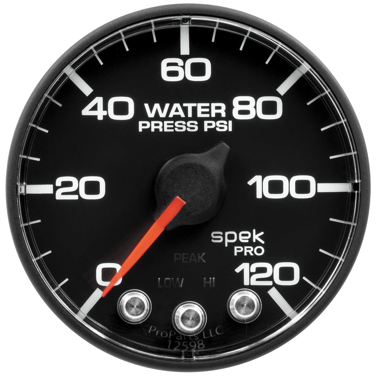 AutoMeter Gauge P349328 Water Press (Spek-Pro 2 1/16", 120Psi, Stepper Motorwith Peak & Warn (for 100Psi Sensor Not Incl))