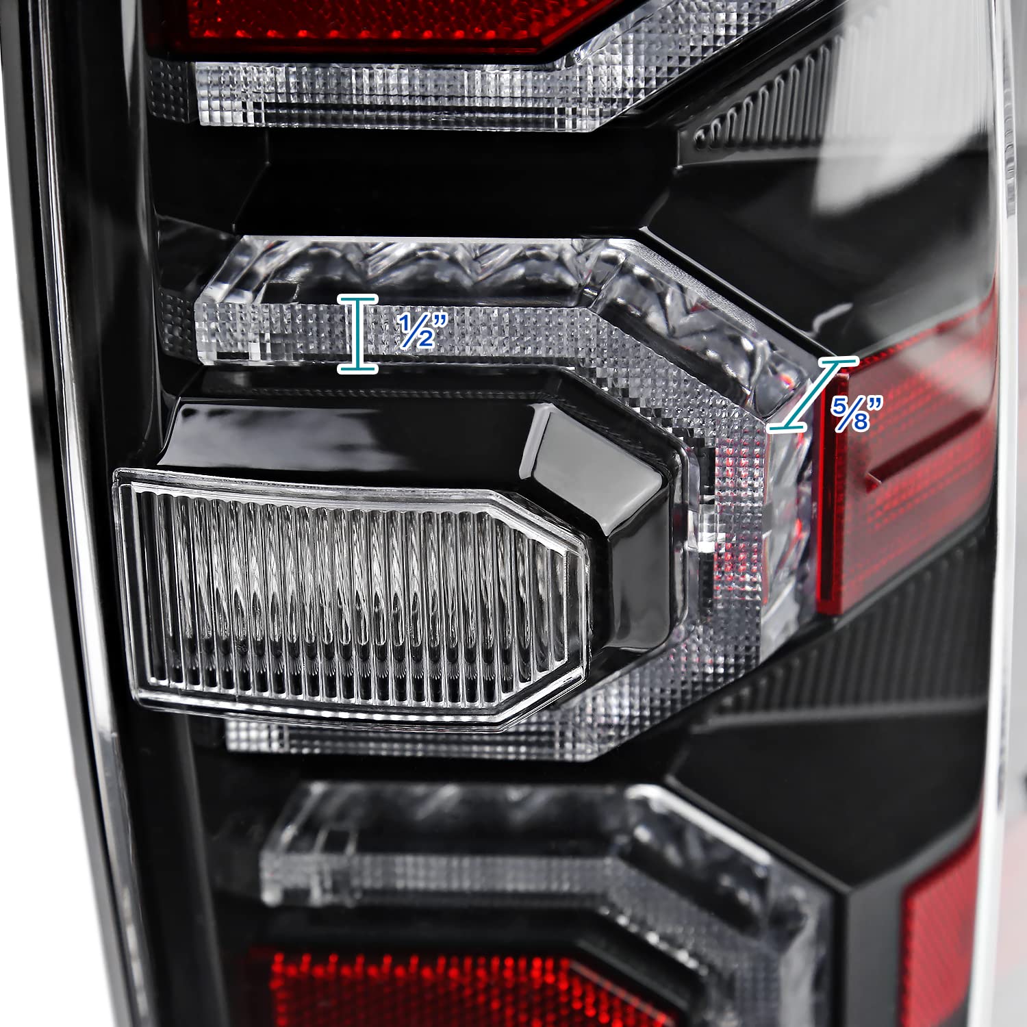 Spec-D Tuning Clear Lens Jet Black Housing LED Tail Lights w/Sequential DRL Strips Compatible with 2016-2022 Toyota Tacoma, Left + Right Pair Assembly