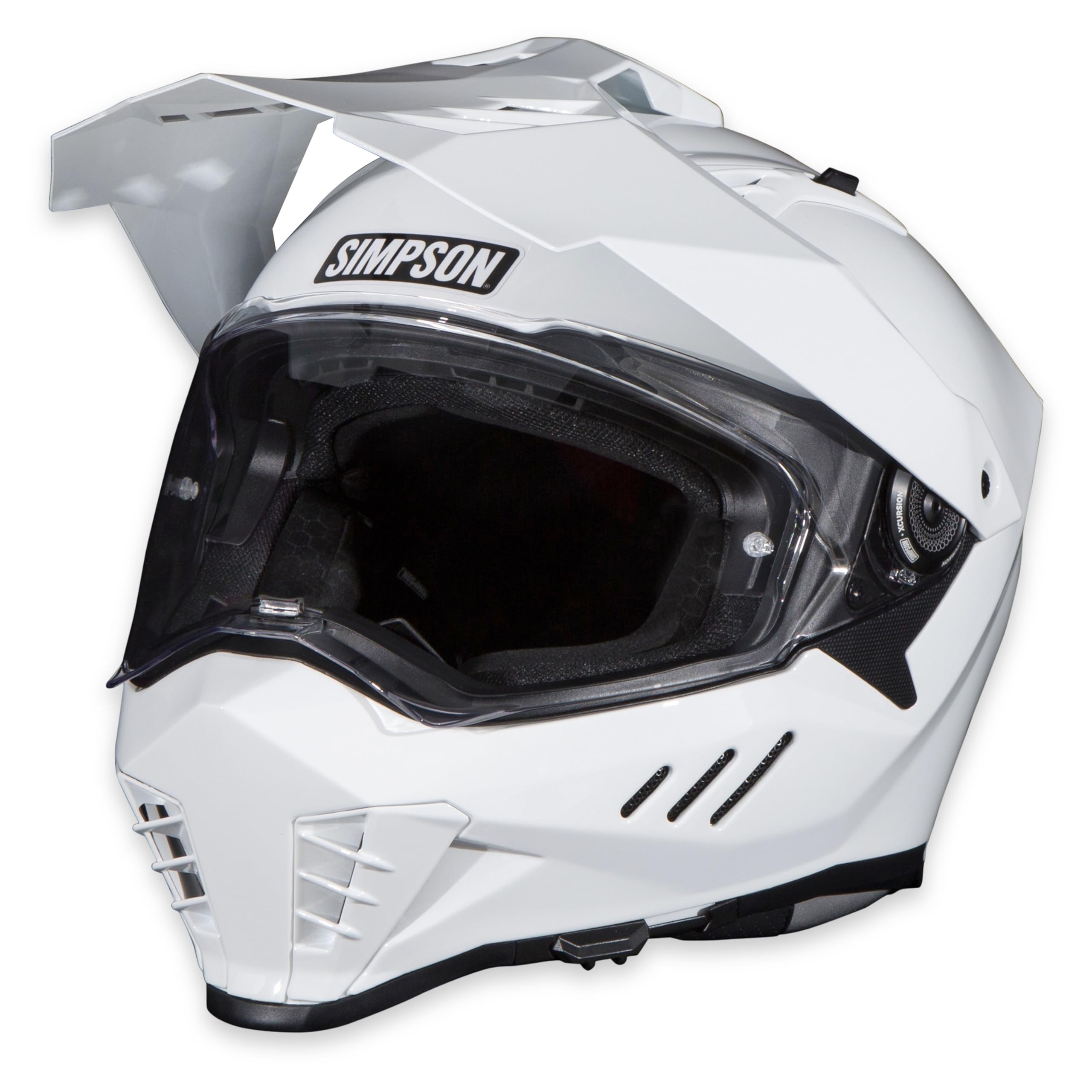 Simpson Motorcycle Xcursion Bandit Helmet - White - 2XL | Off Road Dirt Bike UTV Motocross ATV | Full Face | Removable Peak | Clear Pinlock Anti-Fog Visor Shield | DOT ECE Certified (XB12X)