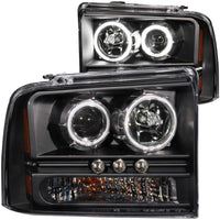 Ford Anzo USA 111117 Black Projectors with Halos Headlight Assembly - (Sold in Pairs)