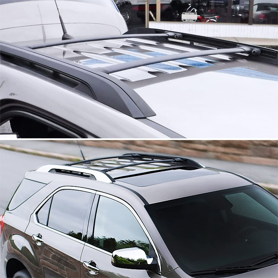Black Roof Spec-D Tuning Cross Bars Rack Luggage Cargo Carrier Compatible with 2010-2017 Chevy Equinox GMC Terrain