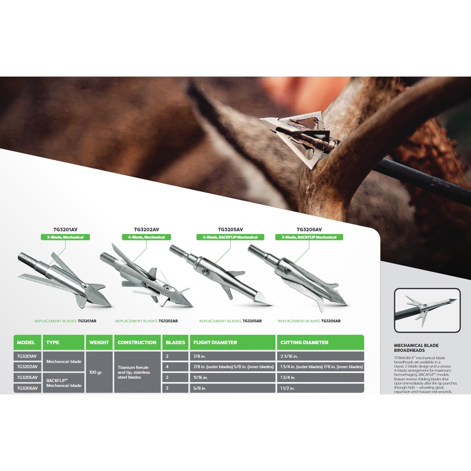 2-Blade TRUGLO TITANIUM X BACKFLIP Mechanical Broadheads, Multi, 24-inch US