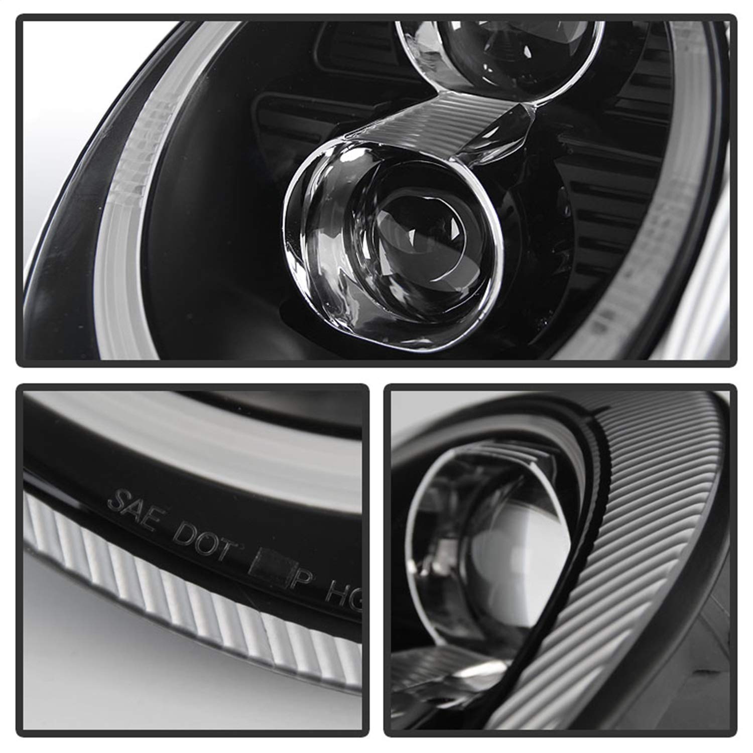 Porsche 911 LED Halo Projector Headlight Spyder Auto PRO-YD-P99705-DRL-BK