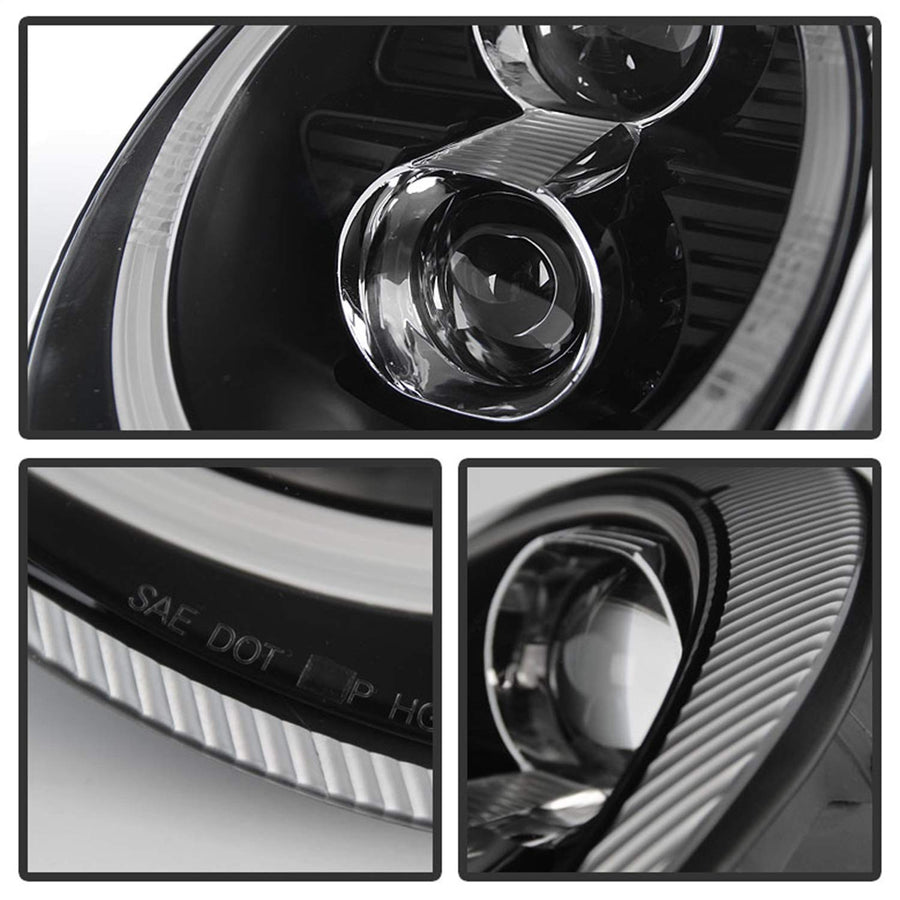 Porsche 911 LED Halo Projector Headlight Spyder Auto PRO-YD-P99705-DRL-BK