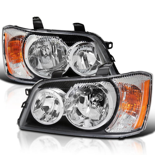 Replacement SPEC-D TUNING Chrome Headlights Compatible with 2001-2003 Toyota Highlander, Left + Right Pair Headlamps Assembly