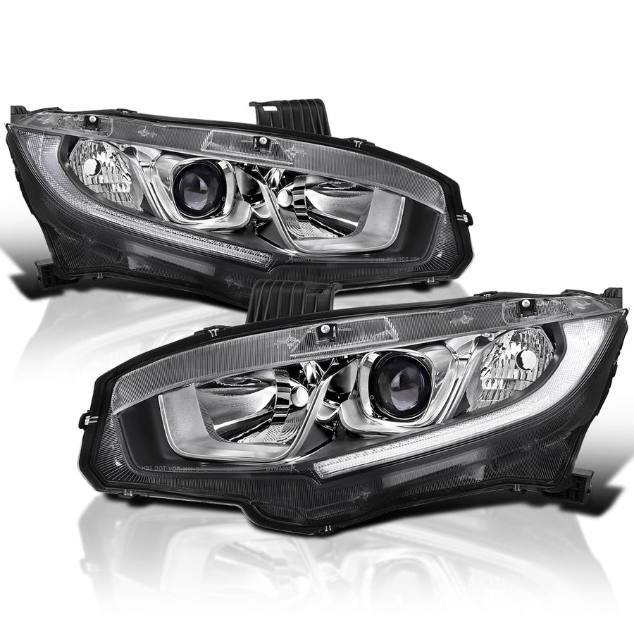 Honda Civic SPEC-D TUNING Headlight OE Halogen/Model ONLY-CHRM HOUSING CLR Lens