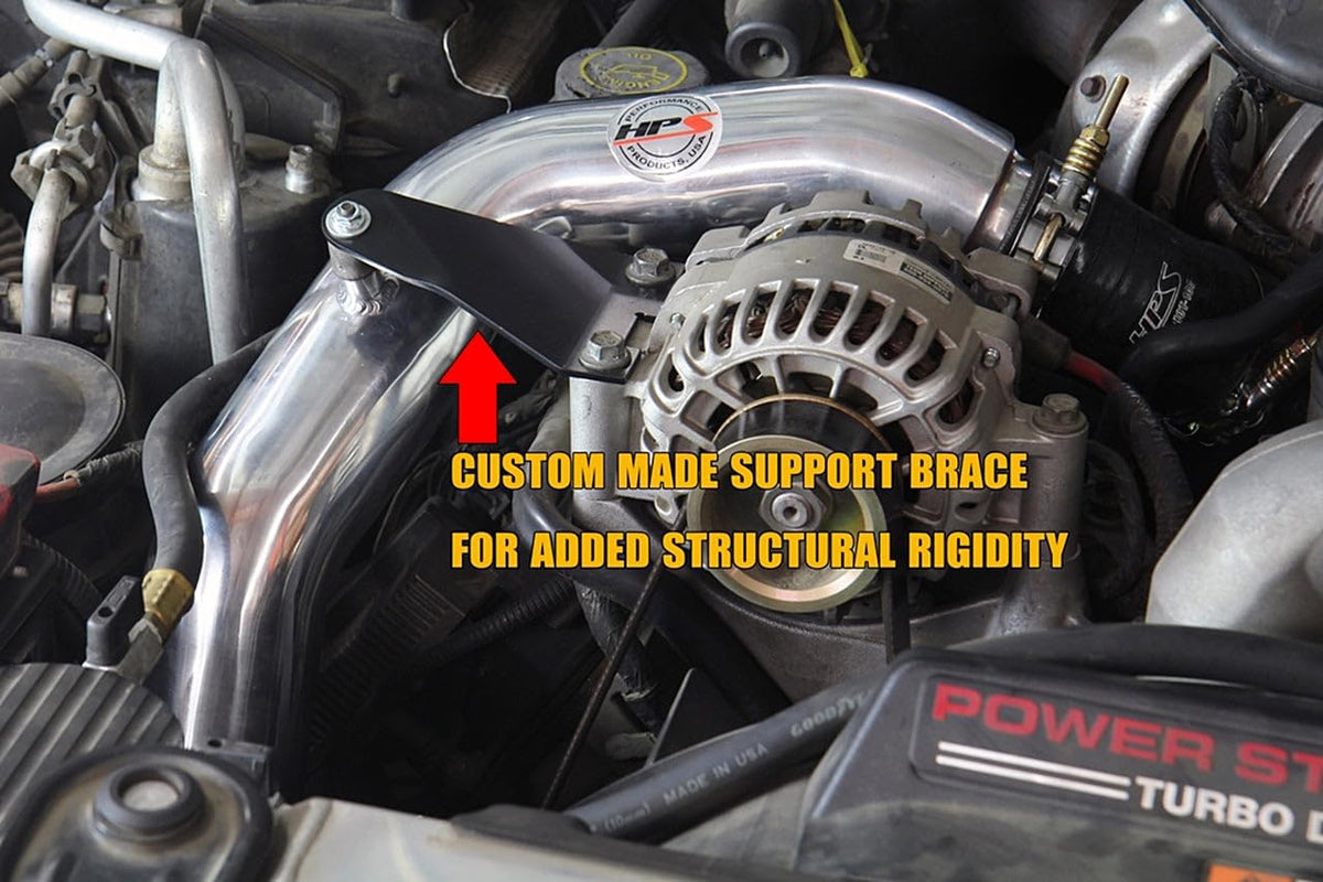 Polished HPS Performance Intercooler Charge Pipe Kit Cold Side and Hot Side Compatible for 2003-2007 Ford F250 F350 F450 F550 Superduty Powerstroke 6.0L Diesel Turbo, 17-145P