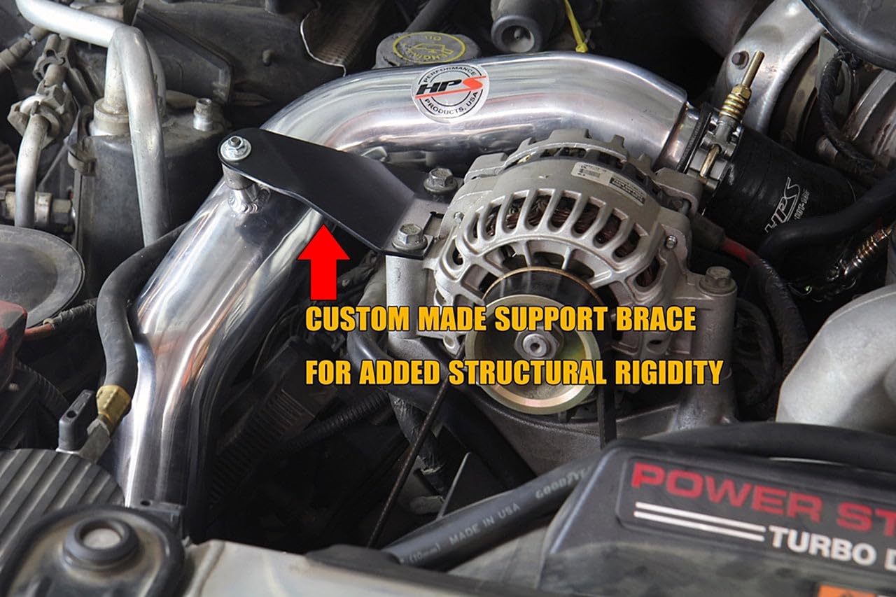 HPS Performance Intercooler Charge Pipe Kit Red Cold Side and Hot Side Compatible for 2003-2007 Ford F250 F350 F450 F550 Superduty Powerstroke 6.0L Diesel Turbo, 17-145R
