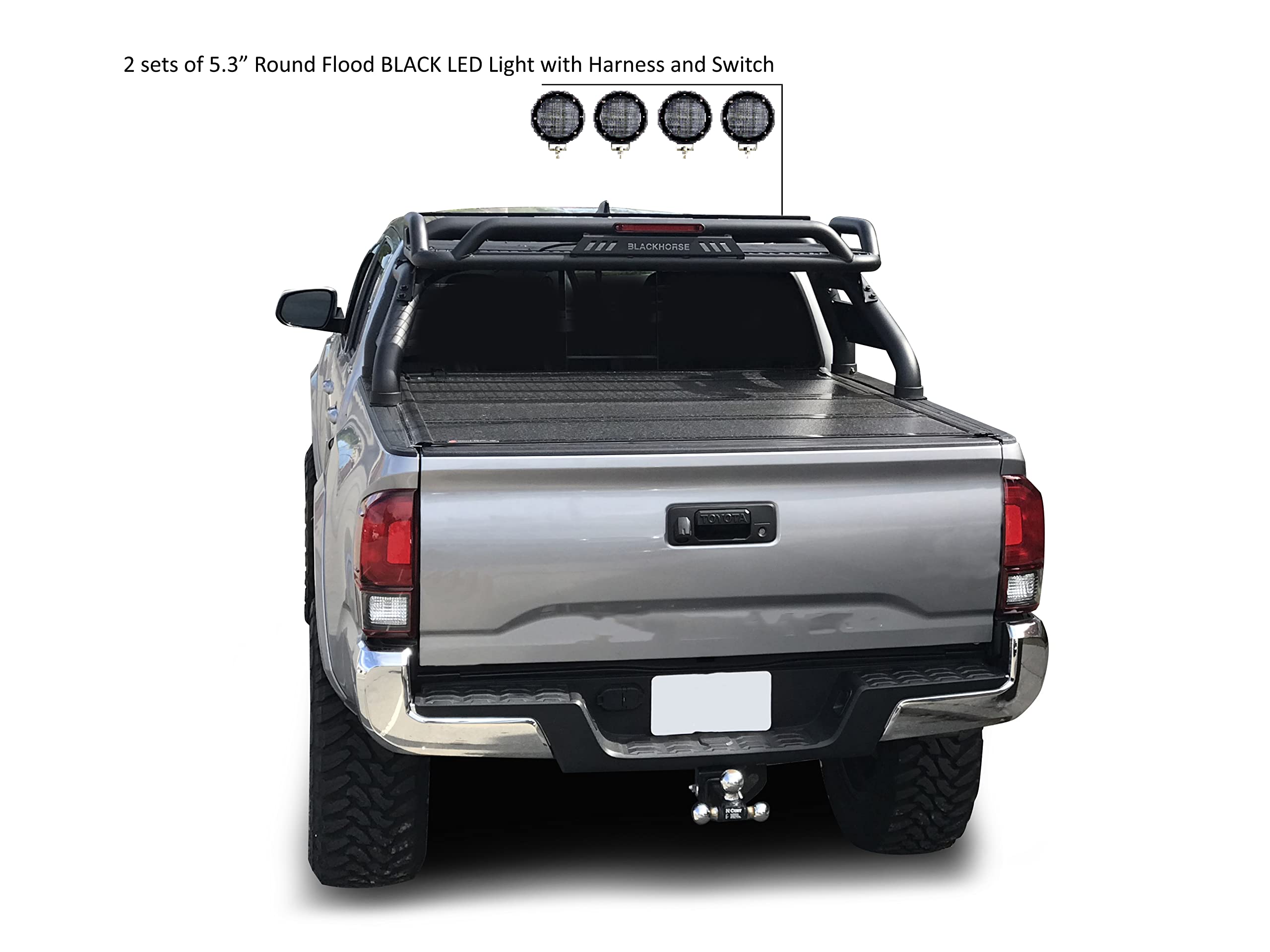 Atlas Roll Bar Black Horse Kit Compatible with 2015-2023 Toyota Tacoma-ATRB-TOTAB-PLFB