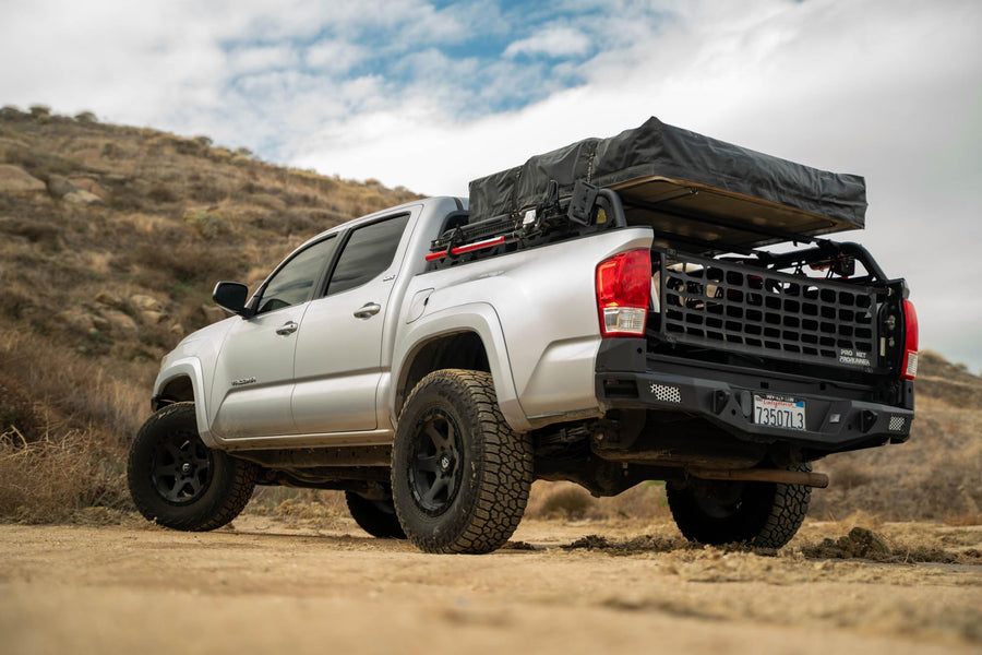 MTO Series DV8 Offroad Mid-Size Truck Bed Rack | Universal | for Mid-Size Trucks | 8” Height Keeps Low Profile for Roof Top Tents | Works with or Without Factory Bed Side Rail Mounts