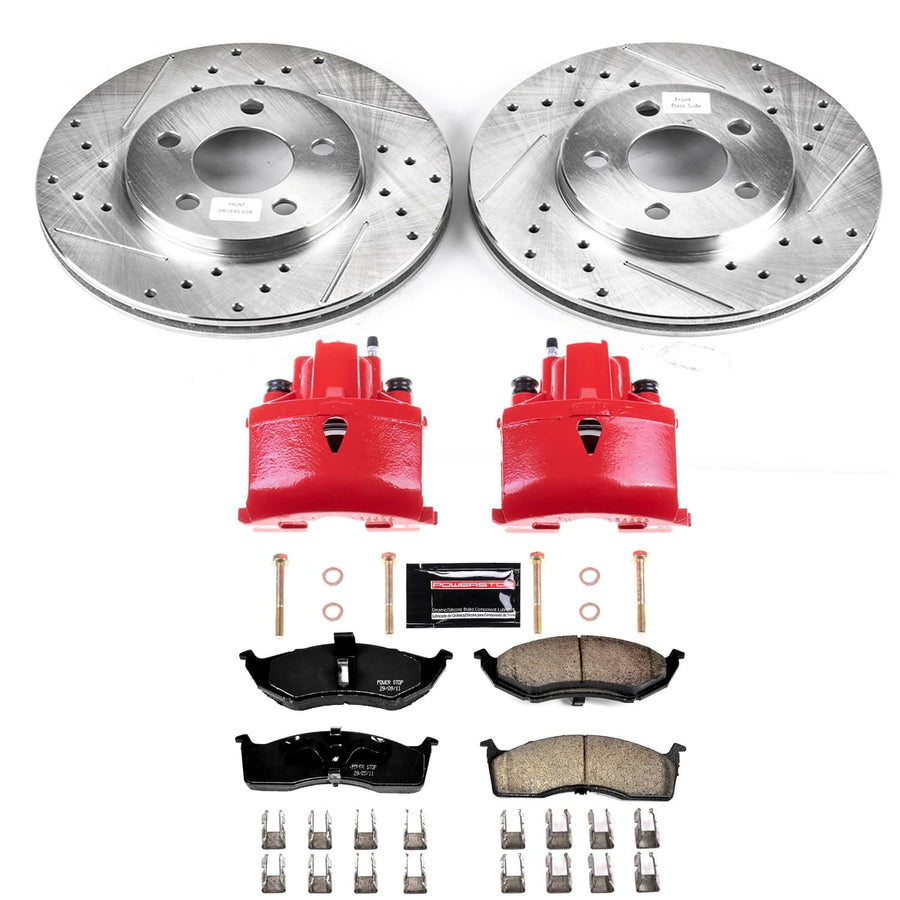 Power Stop Z23 Evolution Sport Brake Upgrade Kit with Powder Coated Calipers- Front For Dodge Neon 2000-2005, Plymouth Neon 2000-2001 [Model Specific]
