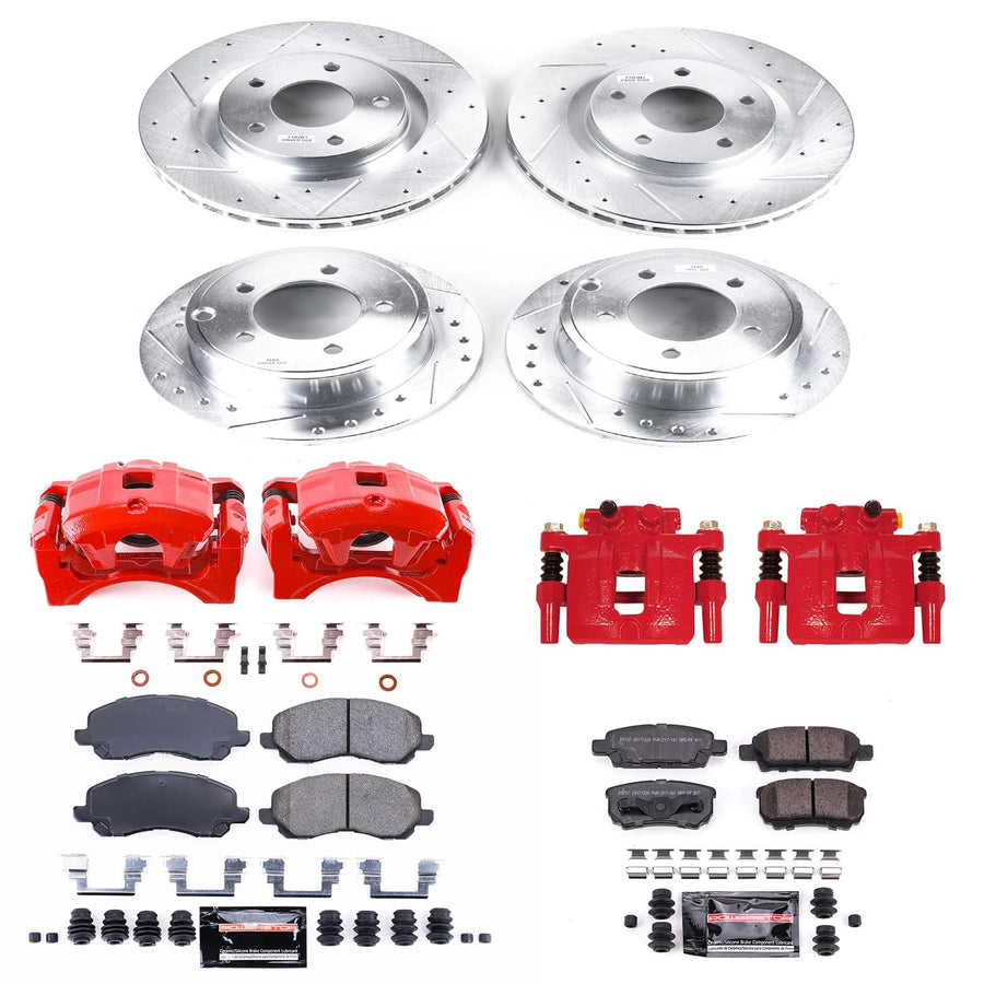 Power Stop Z23 KC2840A Evolution Sport Performance 1-Click Brake Kit with Caliper For Mitsubishi Lancer 2012 [Model Specific]