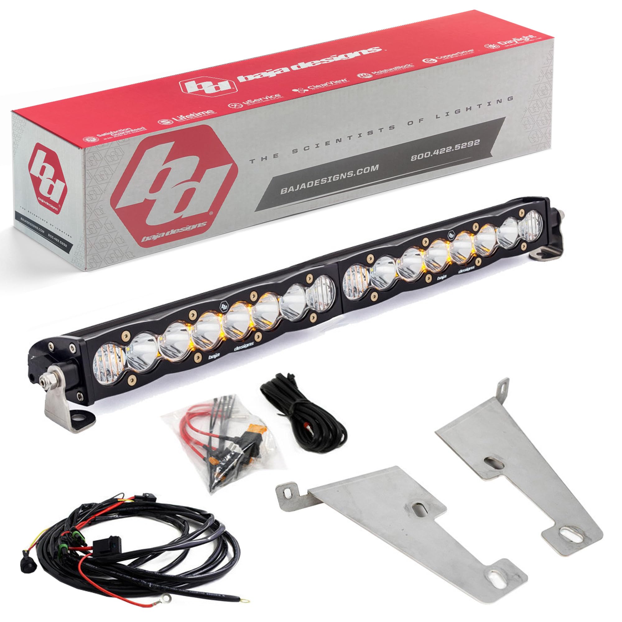 Baja Designs 20-inch S8 LED Light Behind Bumper Kit for Toyota Tundra Truck (Driving Combo; Clear)