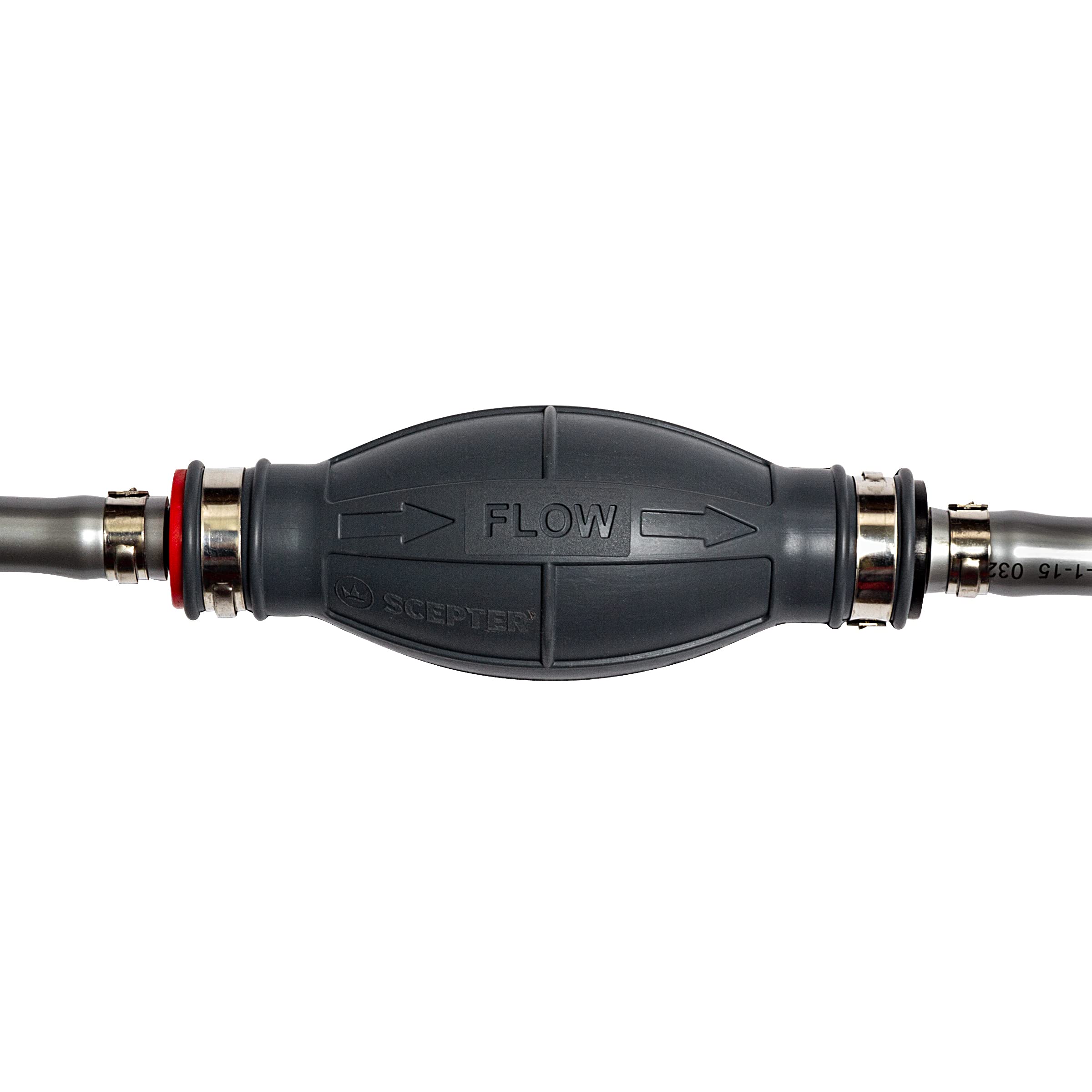 Scepter Outboard Marine Boat Motor Fuel Line Kit, Includes 7-Foot, 3/8 Inch Inner Diameter Fuel Line Hose, EPA/CARB Compliant Primer Bulb, and Connectors, Universal Fit (08312)
