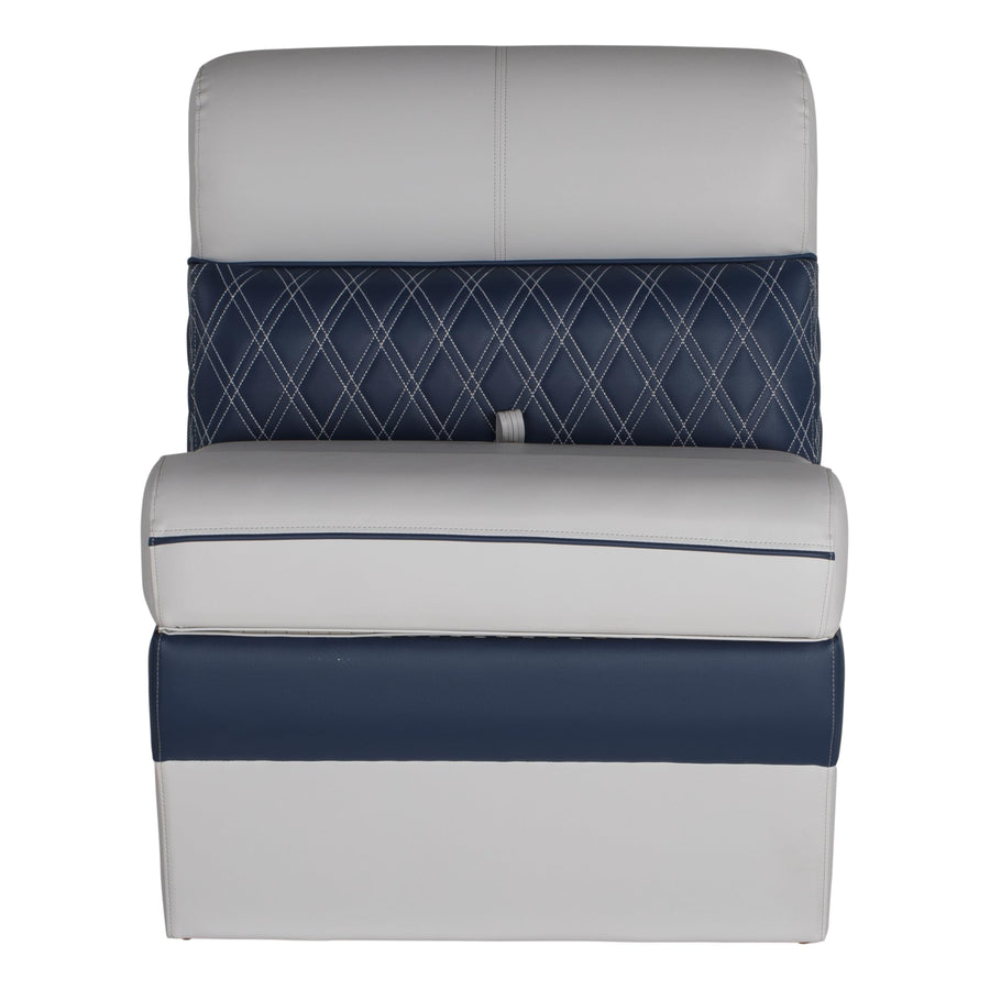 24" Lippert Sunset Collection Straight Pontoon Bench Seat, Contoured Foam Cushioning, Durable Marine-Grade Vinyl, Built-In Dry Storage, Poly Frame, 24"L x 28"W x 30"H - 2024021178