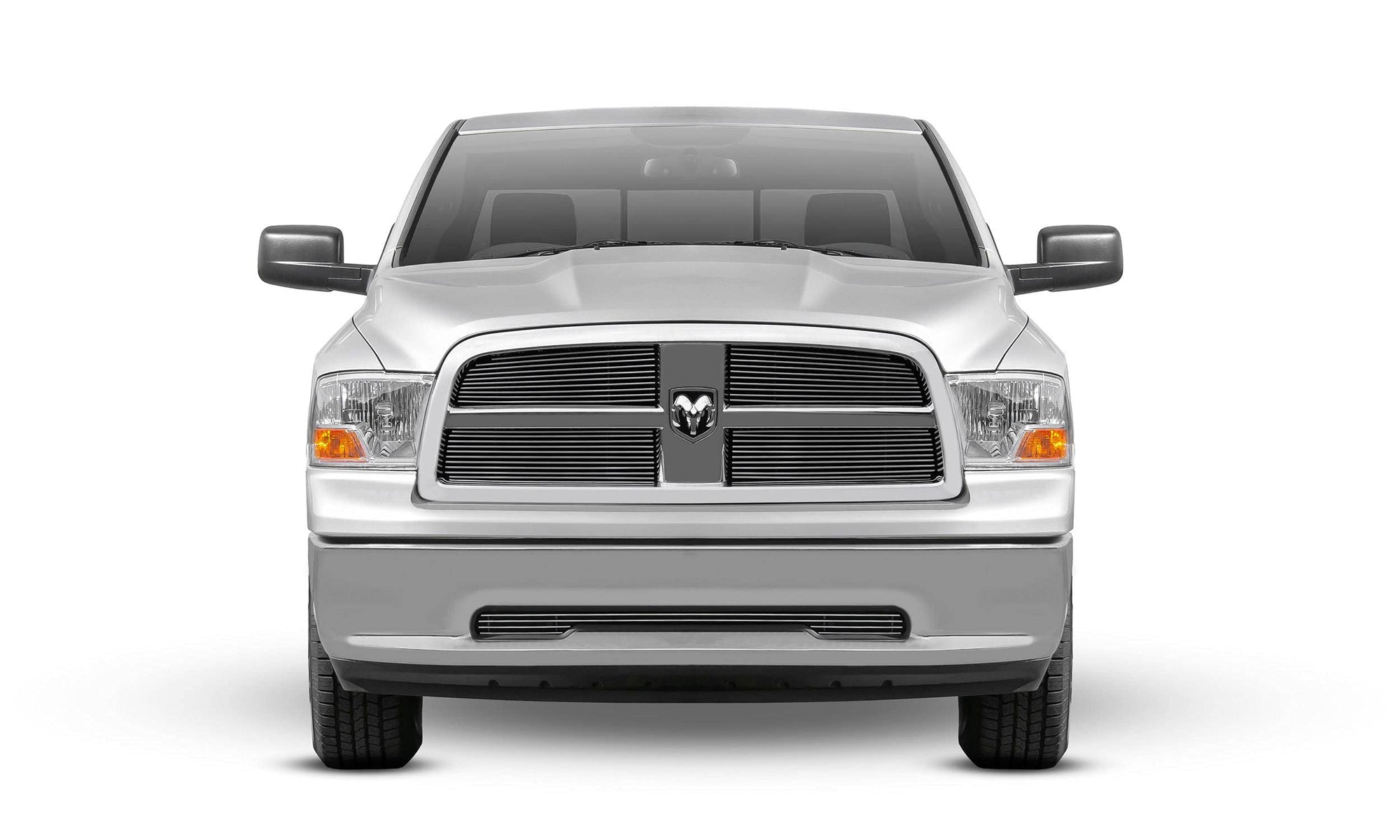 Horizontal T-Rex 21456 Aluminum Polished Finish Billet Grille Overlay for Dodge Ram Pickup 1500