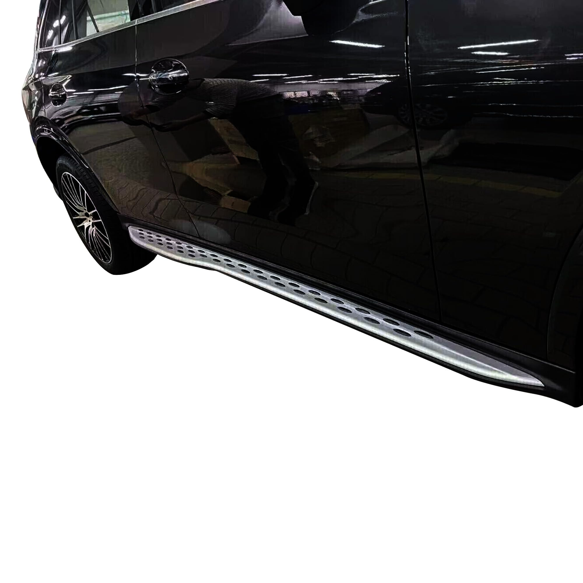 OEM Replica Black Horse Running Boards Compatible with 2023-2024 Mercedes-Benz GLC300|2023-2024 Mercedes-Benz GLC43 AMG|2023-2024 Mercedes-Benz GLC300e-RMWX254